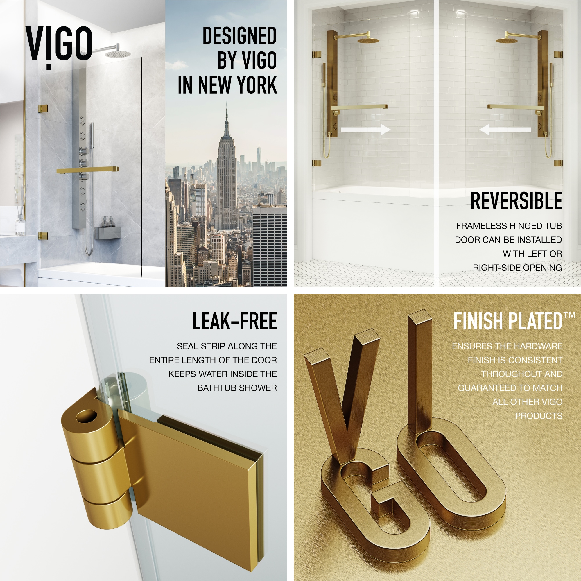 VIGO VG6074MGCL3458 Bathtub-Doors - View #7