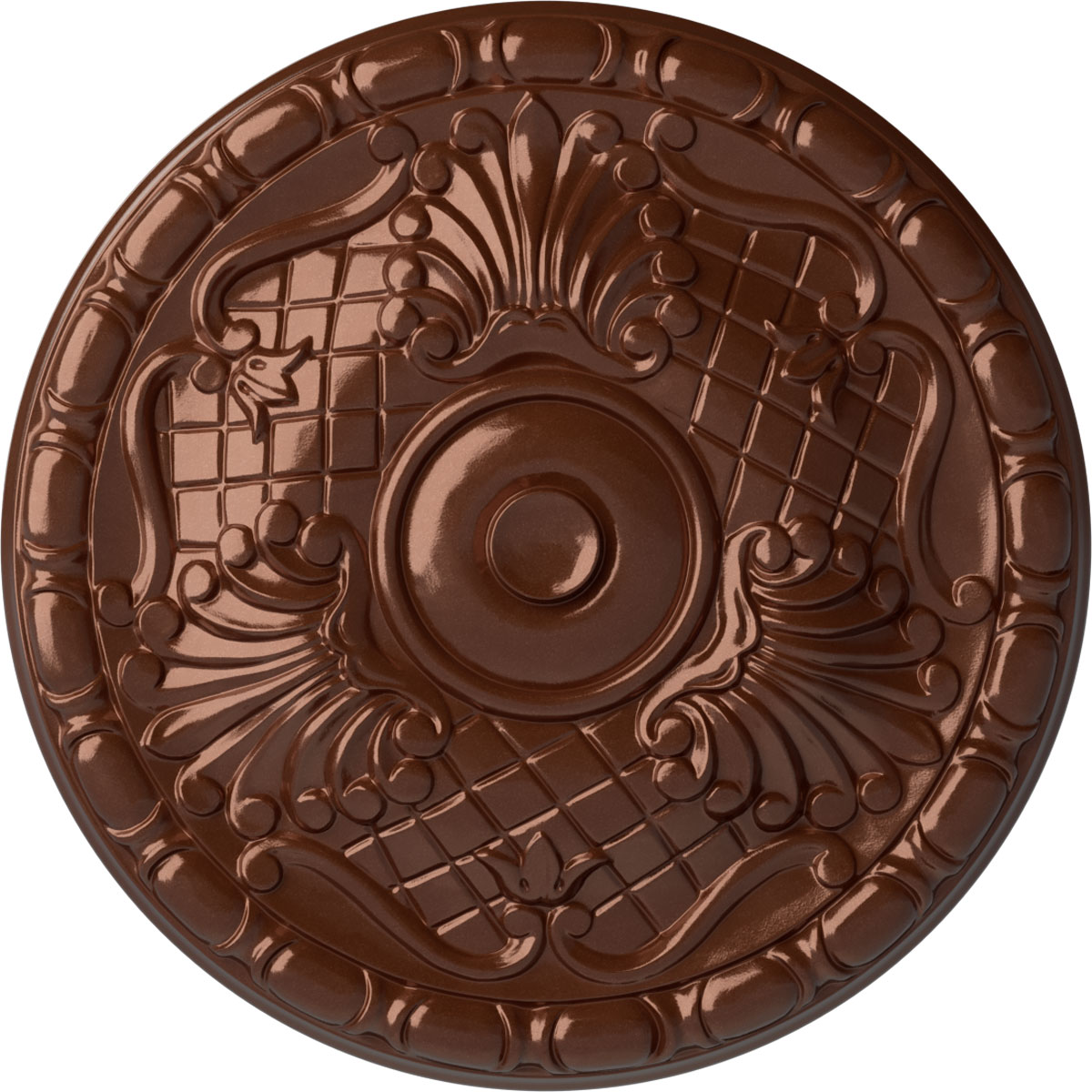 Ekena Millwork CM16AMCPS Amelia 15.75-in W x 15.75-in L Painted Copper Penny Polyurethane Whole Ceiling Medallion