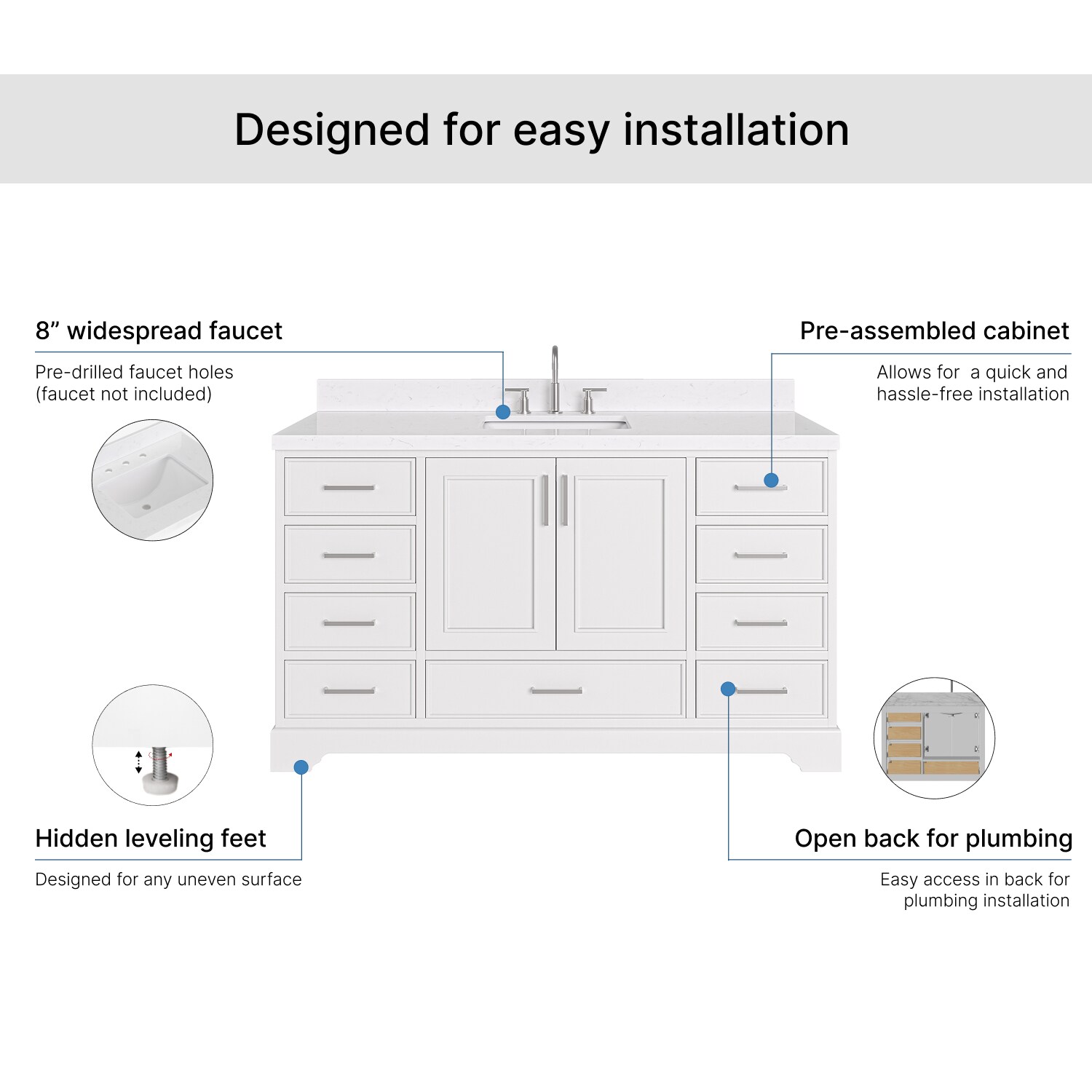 ARIEL M060SCQRVOWHT Bath-Vanity-Combo - View #6