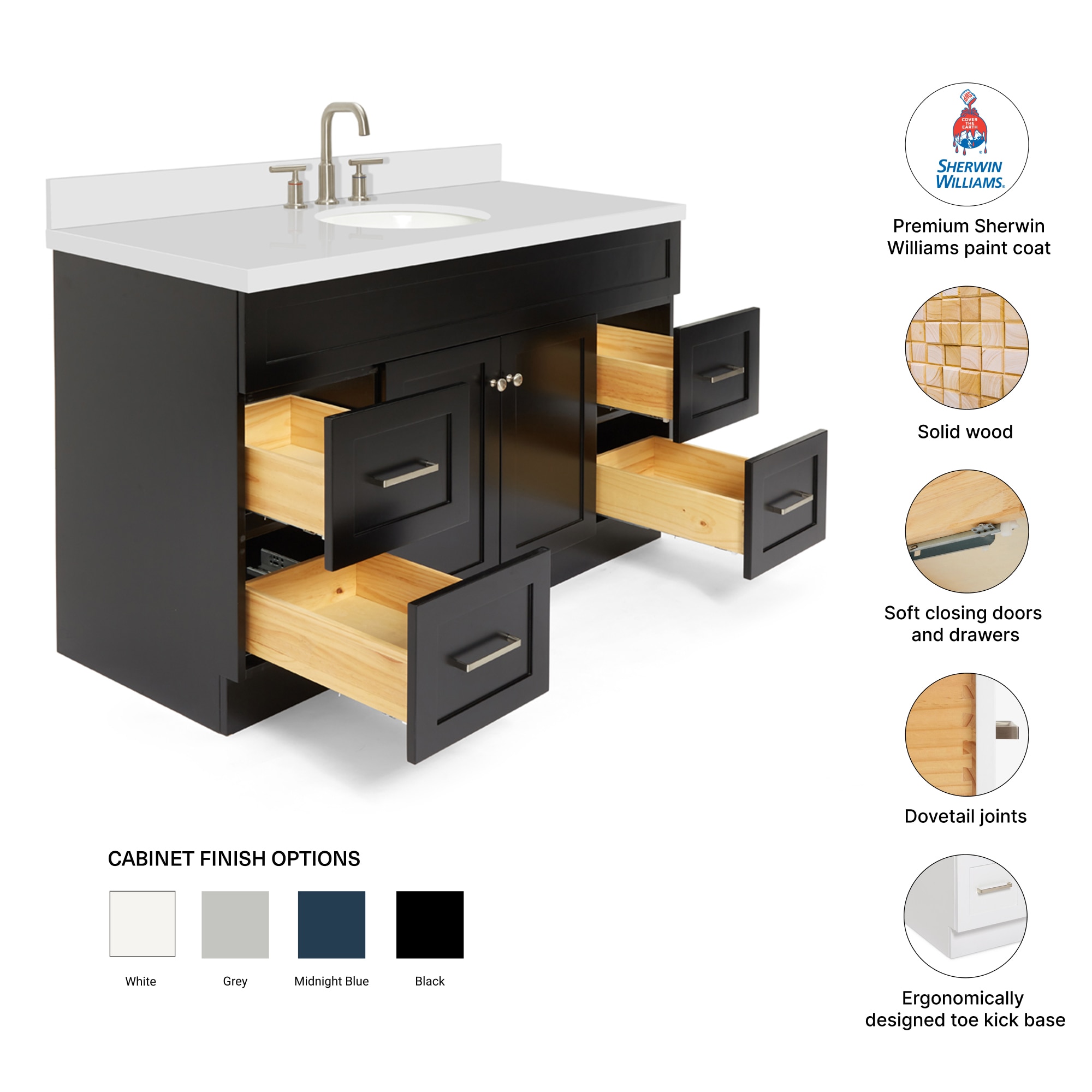 ARIEL F055SWQOVOBLK Bath-Vanity-Combo - View #4