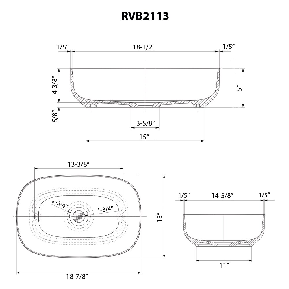 Ruvati RVB2113GW Bath-Sink - View #8