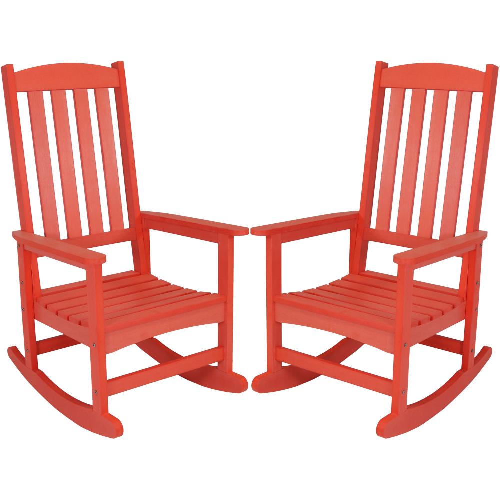 red resin rocking chairs