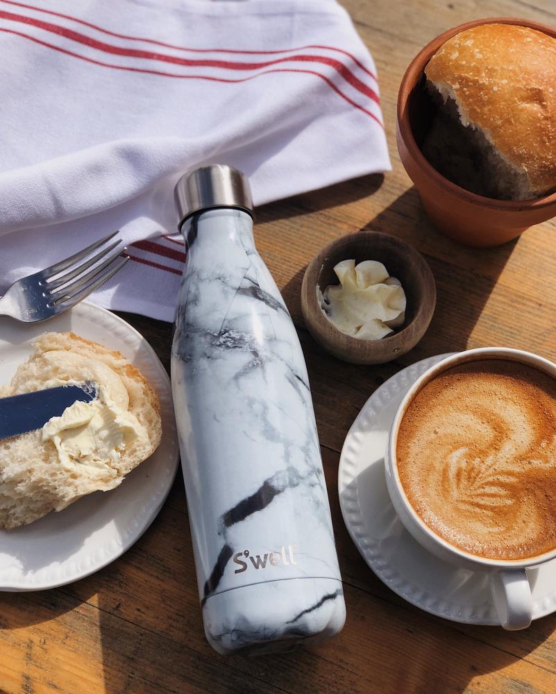 S'well White Marble 25oz Stainless Steel Water Bottle