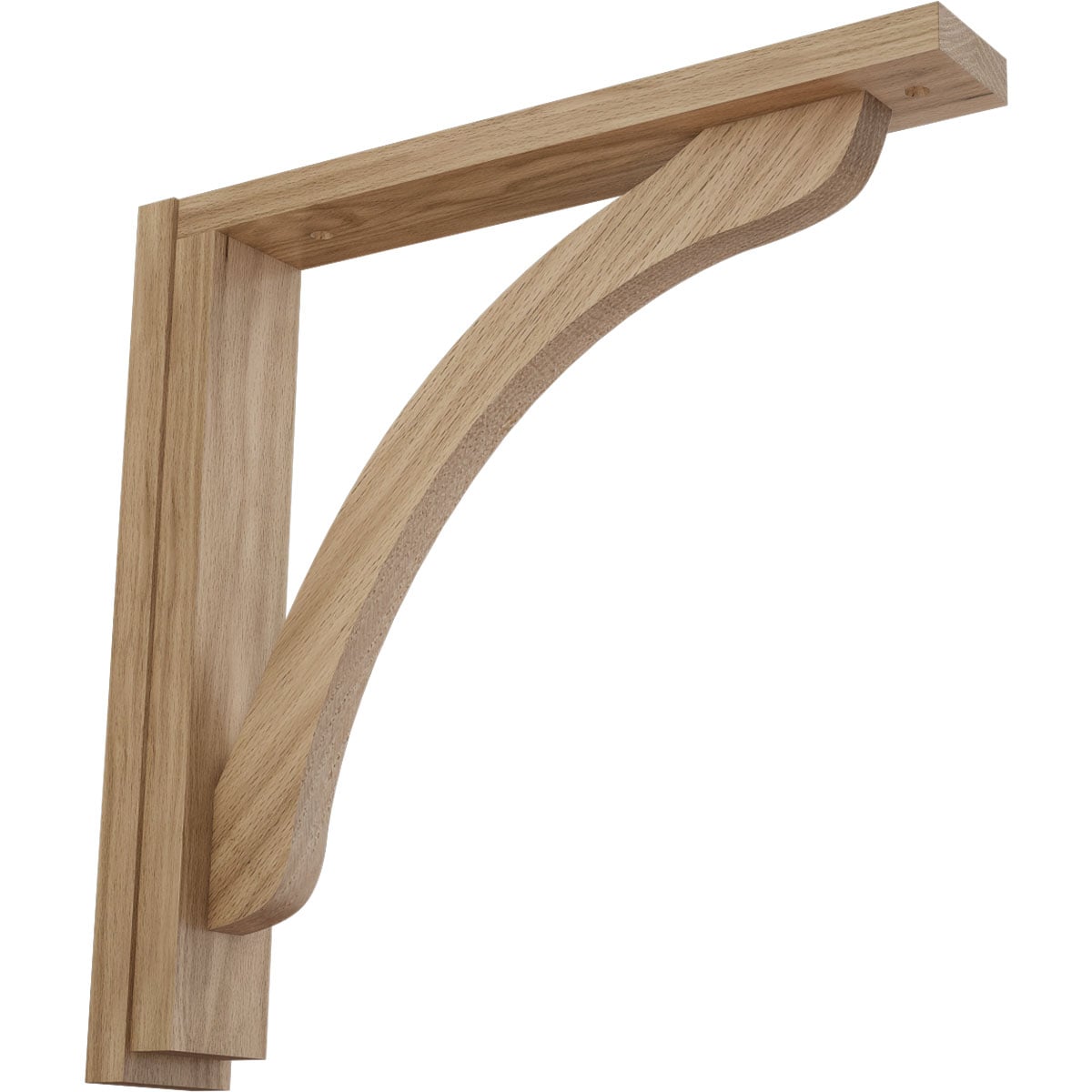 Ekena Millwork BKT02X14X14RERO Reece 2-1/2-in x 14-3/4-in x 14-1/4-in Red oak Brown Wood Standard bracket