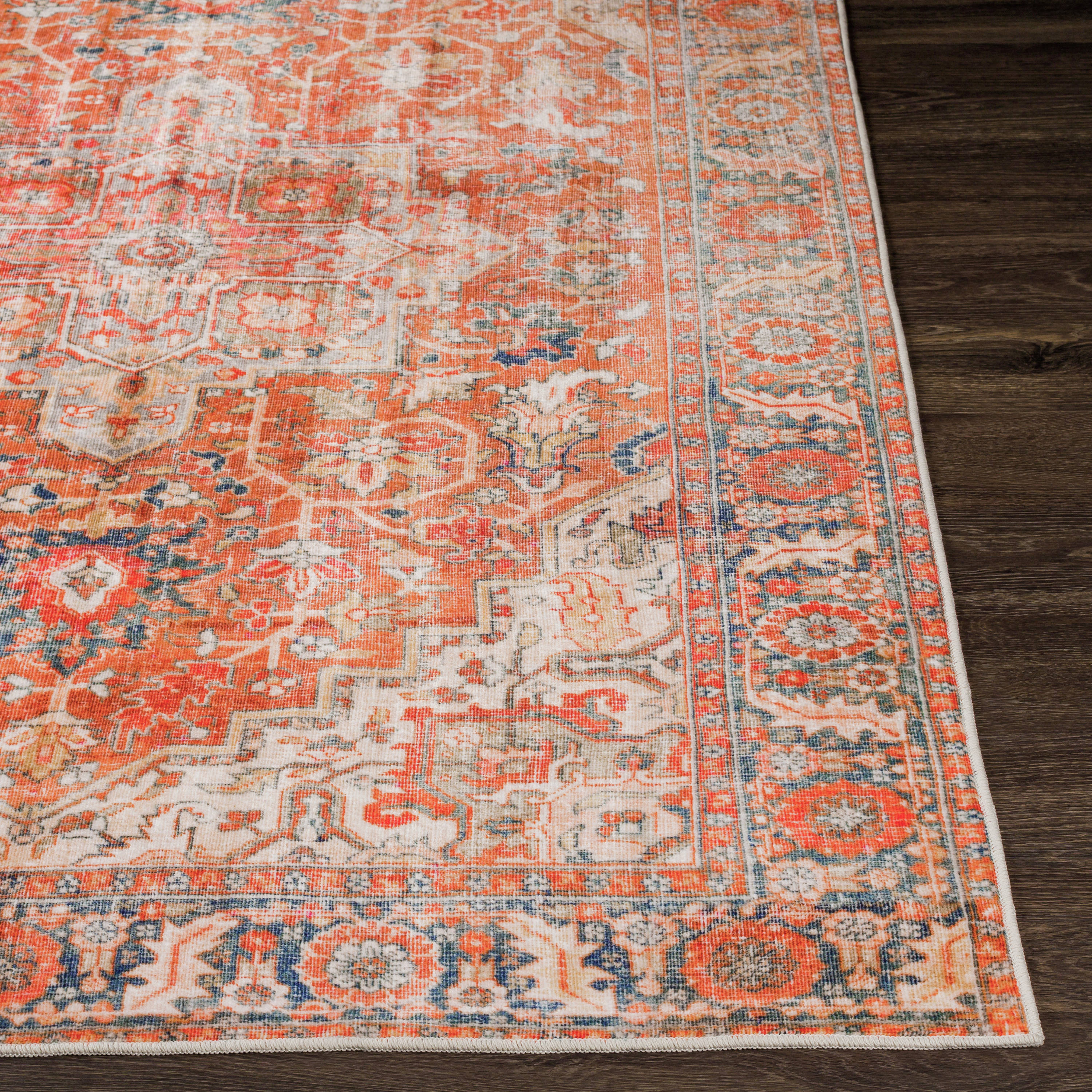 Surya Lavable 3 X 4 (ft) Burnt Orange Indoor Medallion Oriental Area Rug in  the Rugs department at