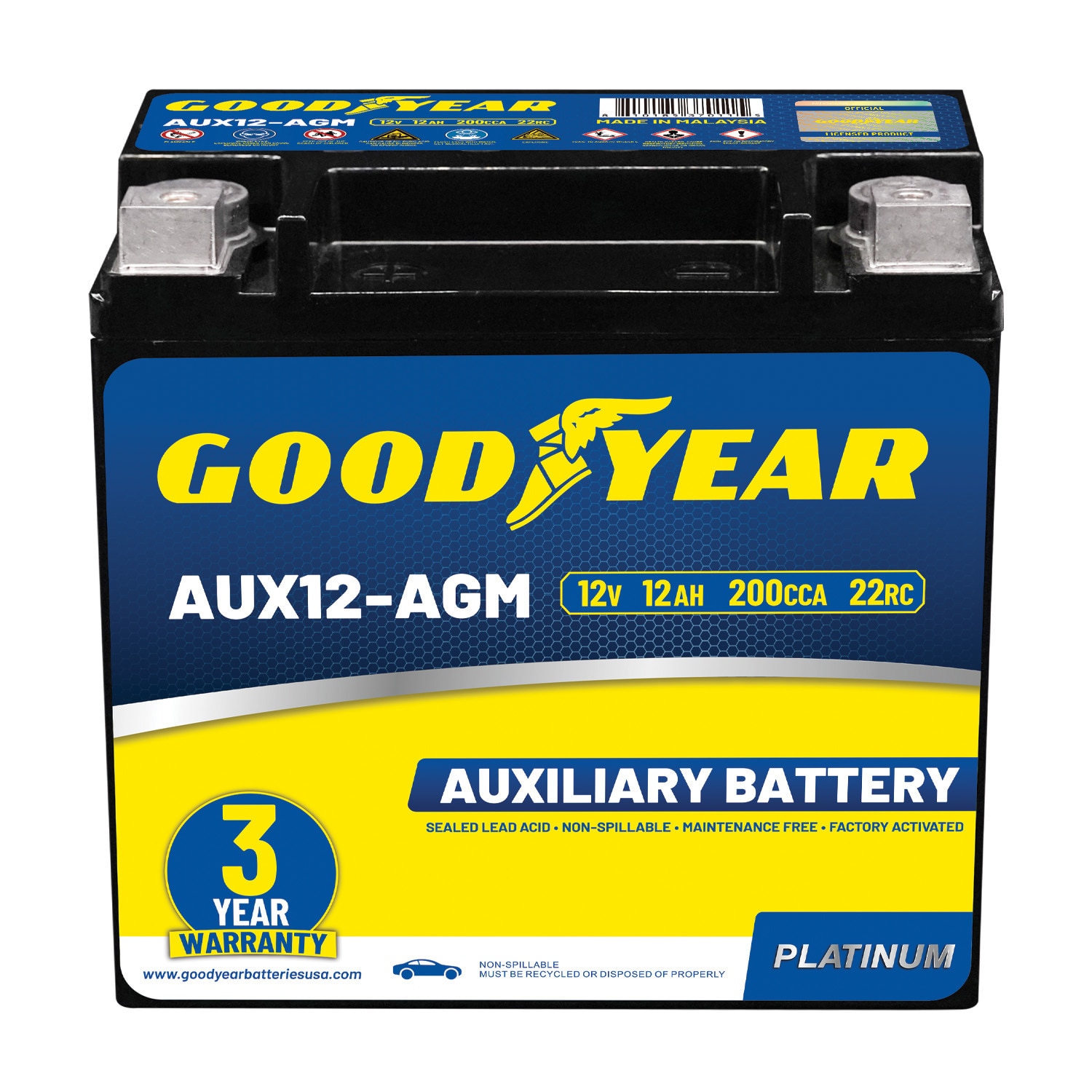 Goodyear GY4143261 Rechargeable Sealed lead acid 12120 Backup power Batteries