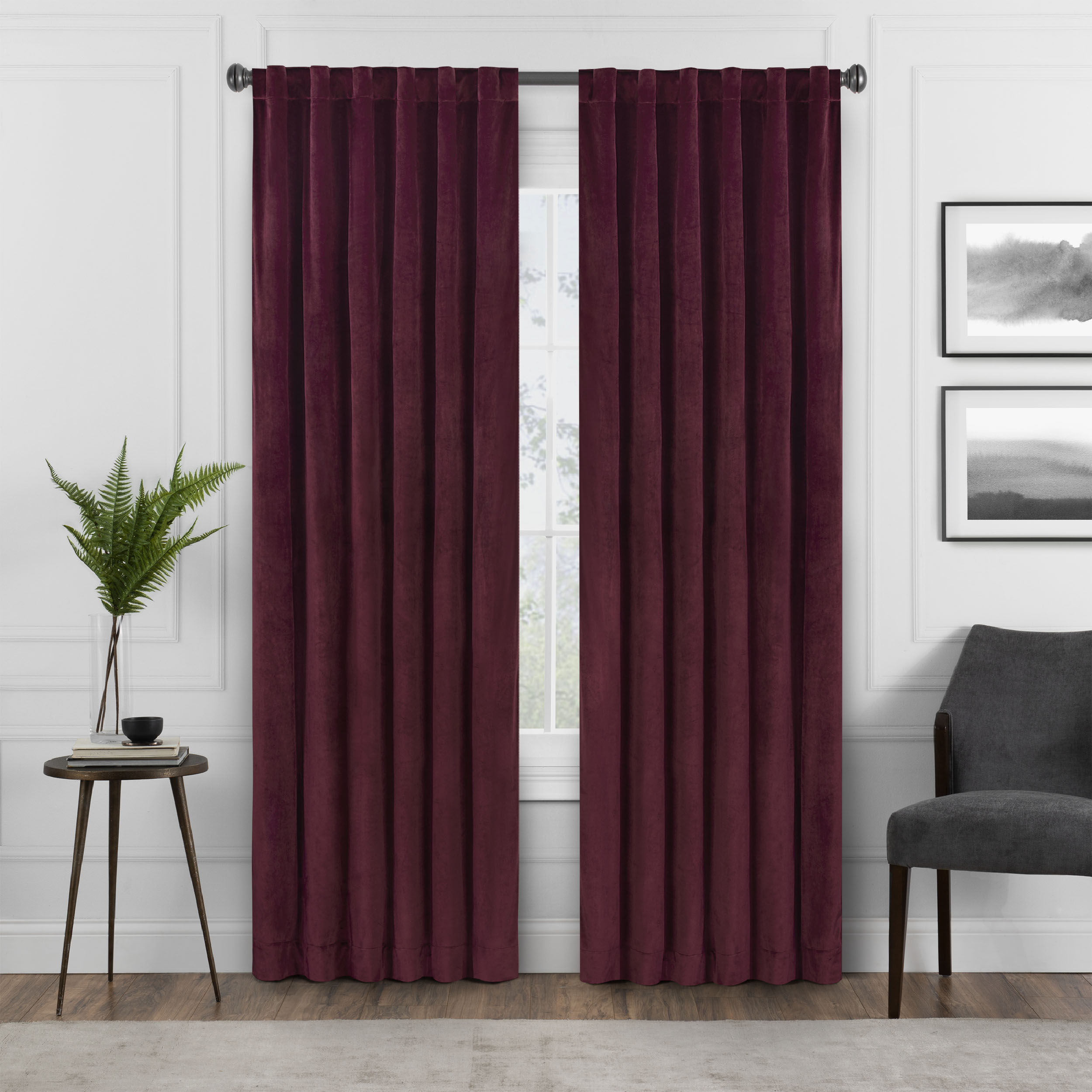 Eclipse FZE002AB4POT 108-Inches Port Blackout Standard lined Rod pocket Single curtain panel