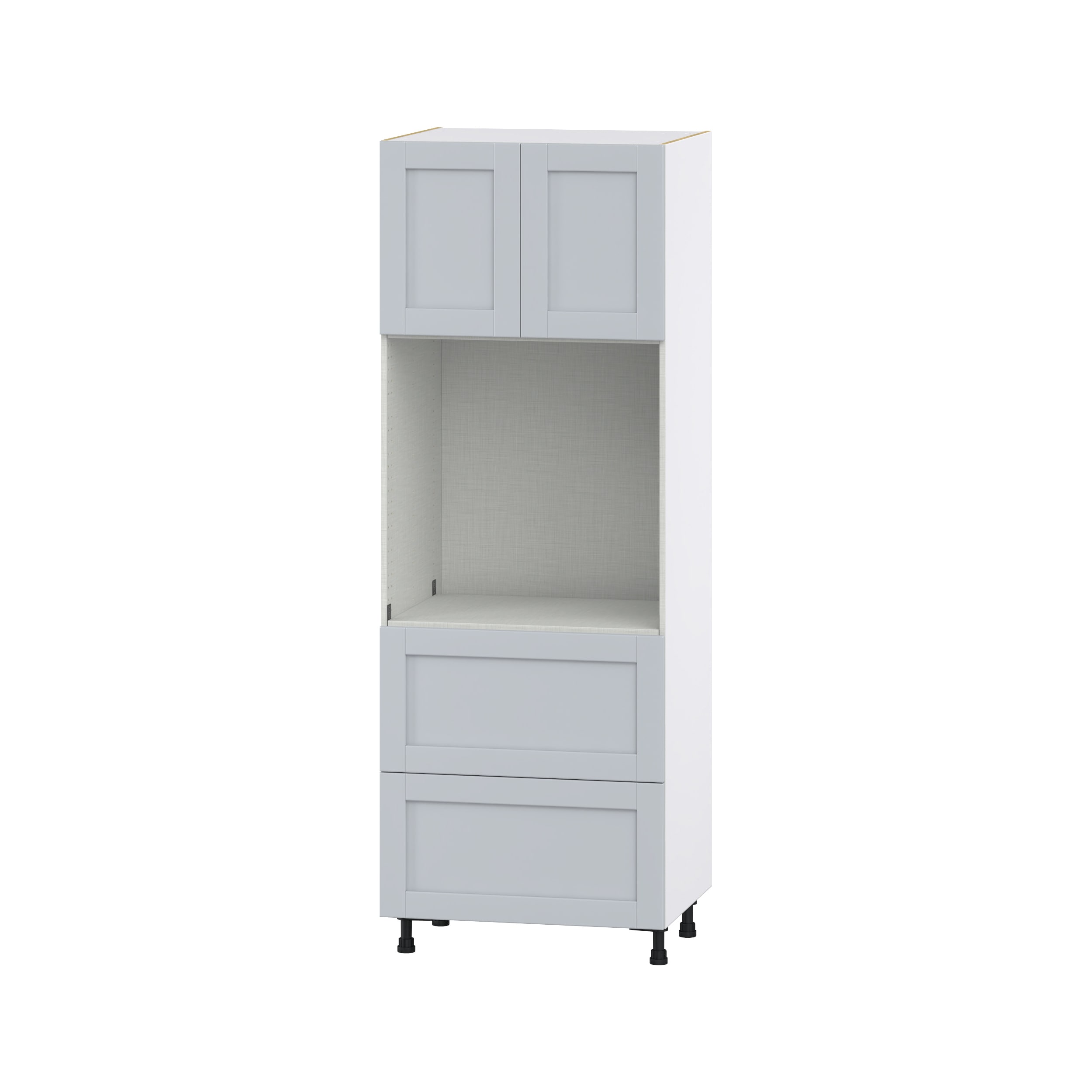 Hugo&Borg DSTO2D3084.5-CH Charlesberg 30-in W x 84.5-in H x 24-in D Light Gray 2 -Drawers Single oven Base Fully assembled Cabinet (Flat Panel Shaker)