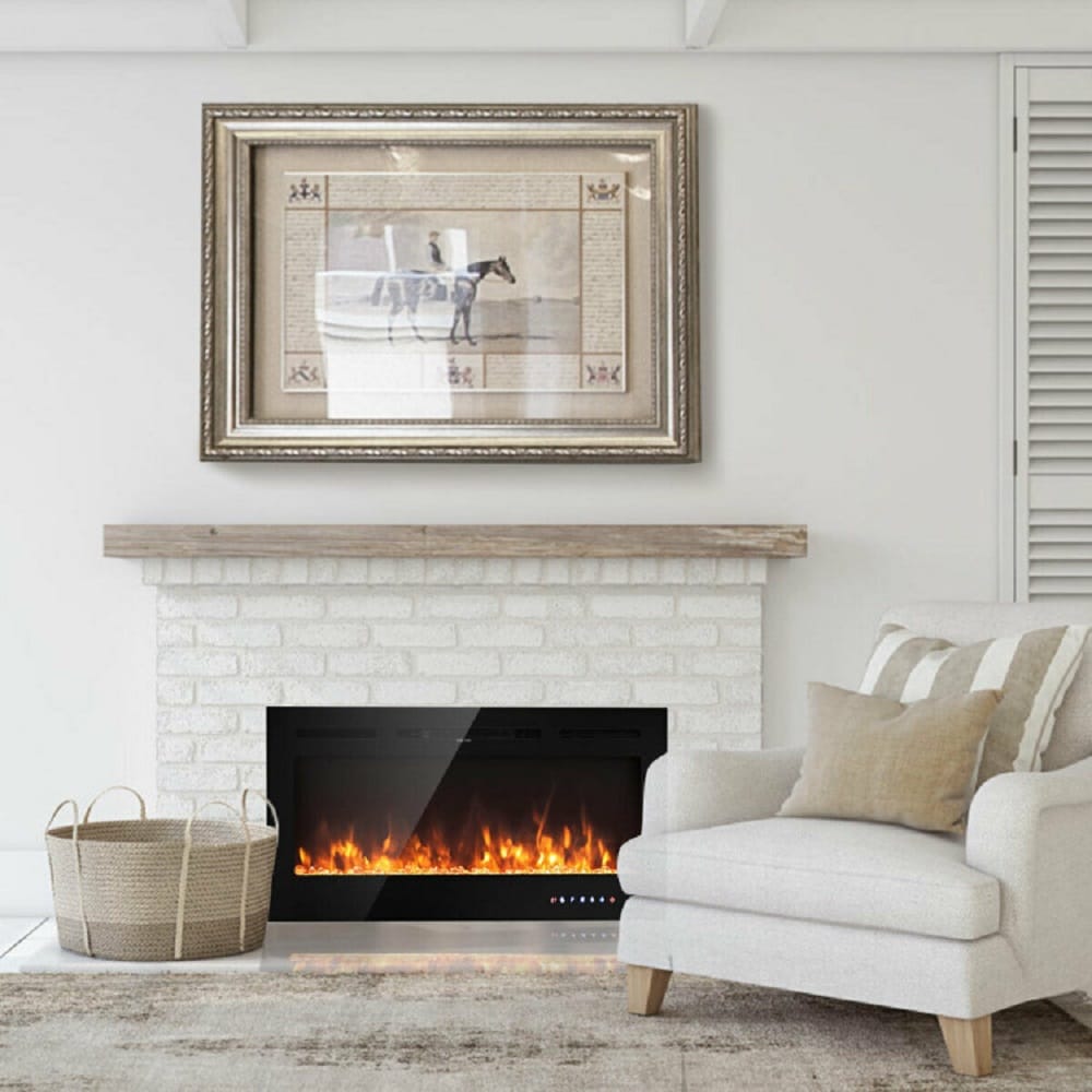 Forclover ALHY-FP26 40-Inches W Black Wall mount LED Wall-mount Electric Fireplace with Remote Control Included
