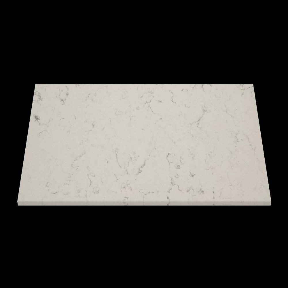 Allen Roth Frosted Wind Quartz White Kitchen Countertop Sample 4 In