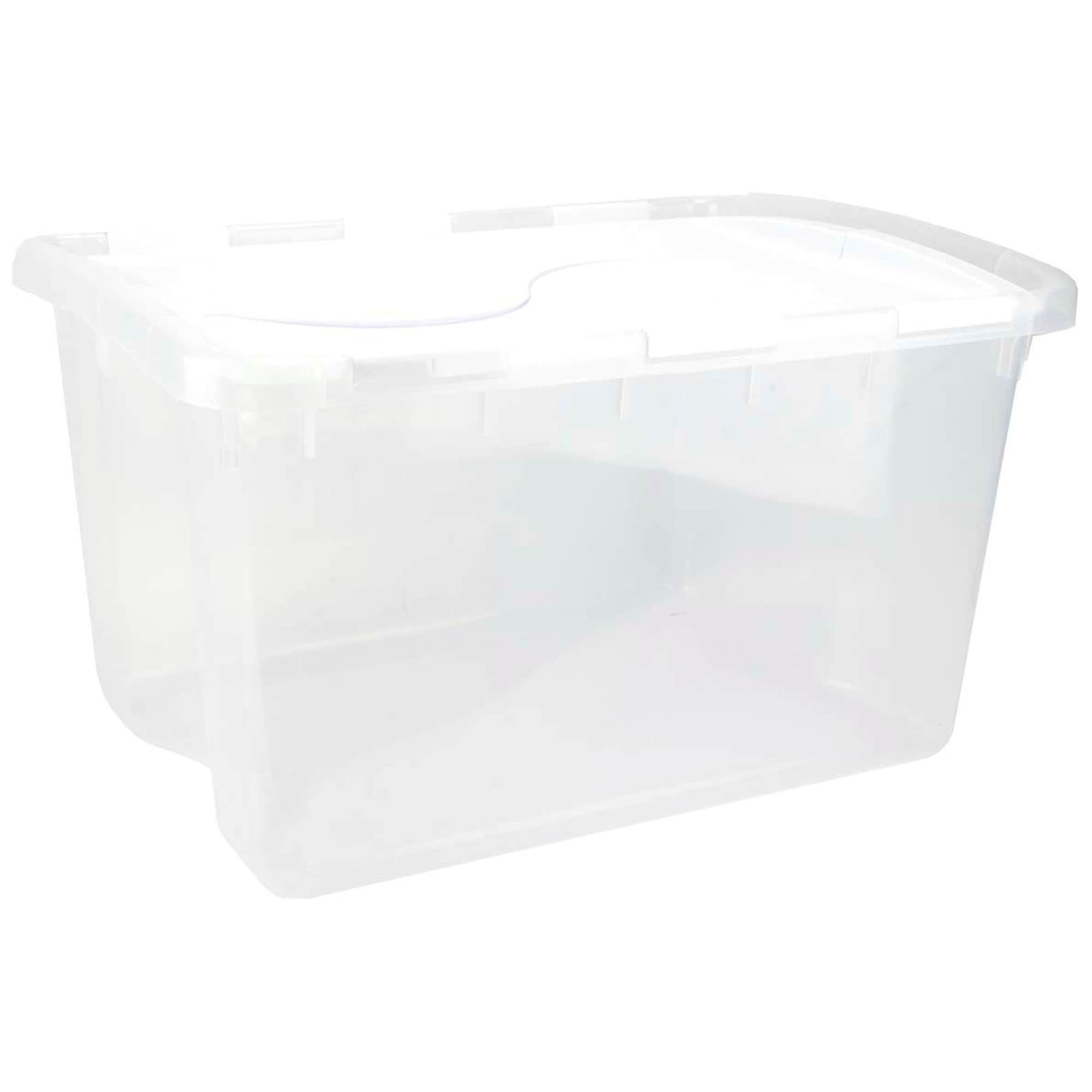Sterilite 60 qt. HingeLID Storage Box Plastic, Flat Gray, Set of 6