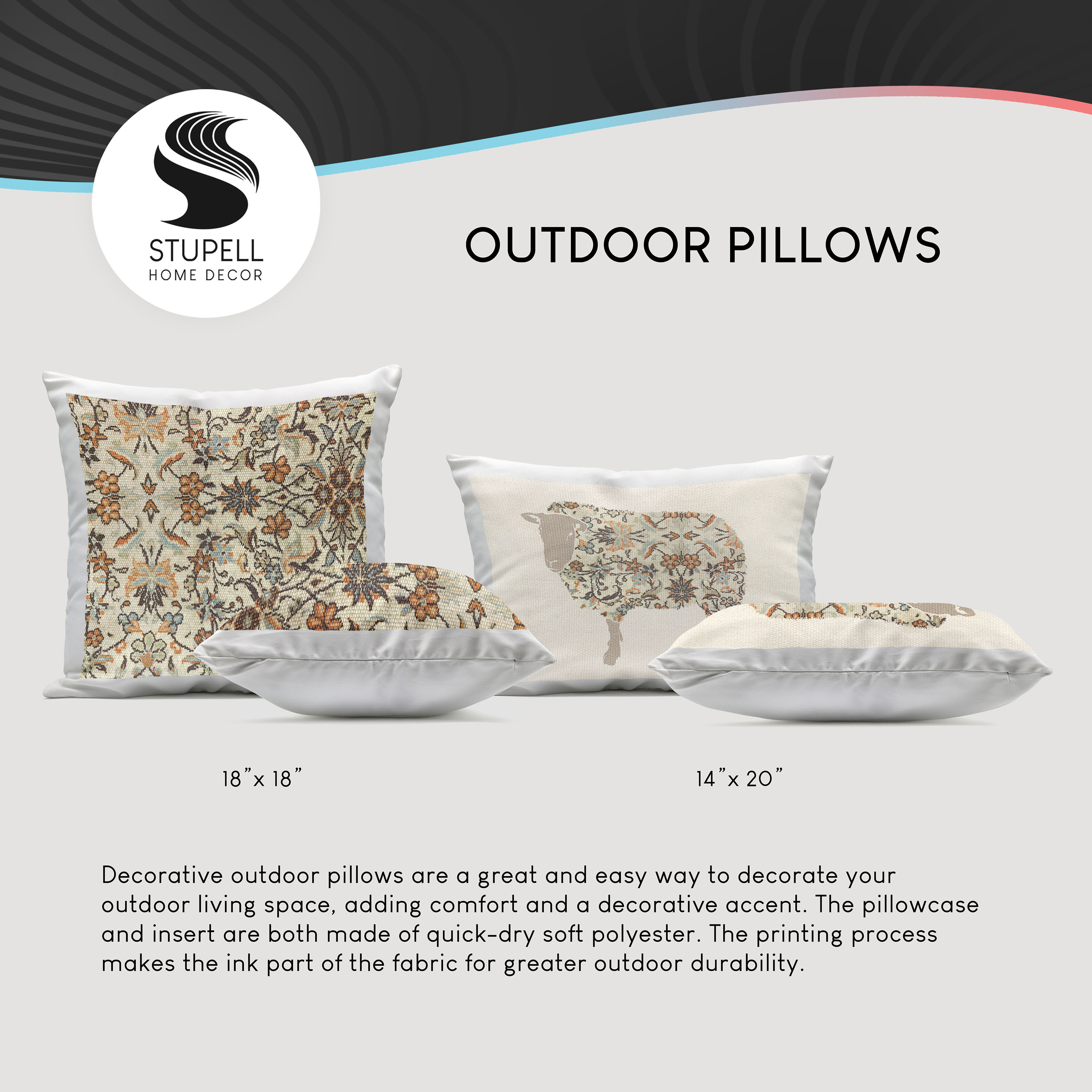 Stupell Industries PLP-032-OSQ-18X18 Outdoor-Accent-Pillows - View #4