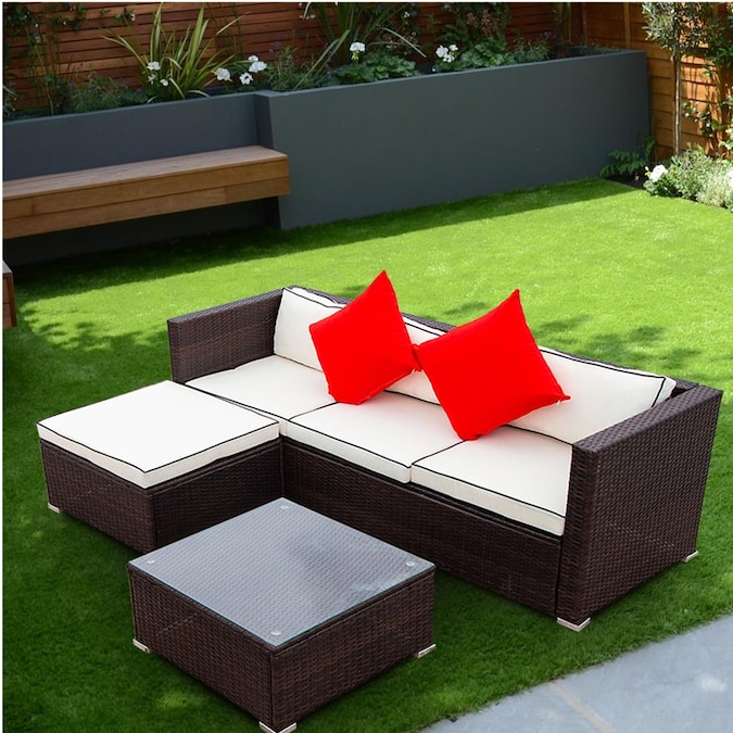 Kinwell Rattan Outdoor Furniture 3, 3 Piece Cushion Set For Outdoor Furniture