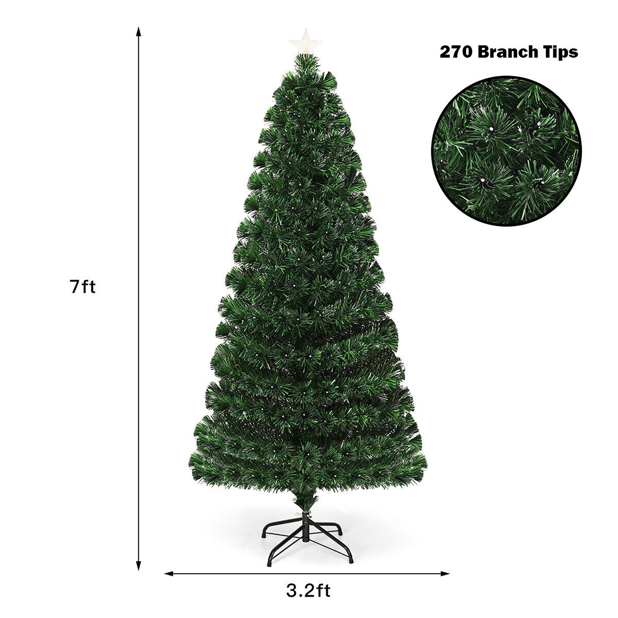 Forclover 6-ft Pre-lit Slim Artificial Christmas Tree with LED Lights ...
