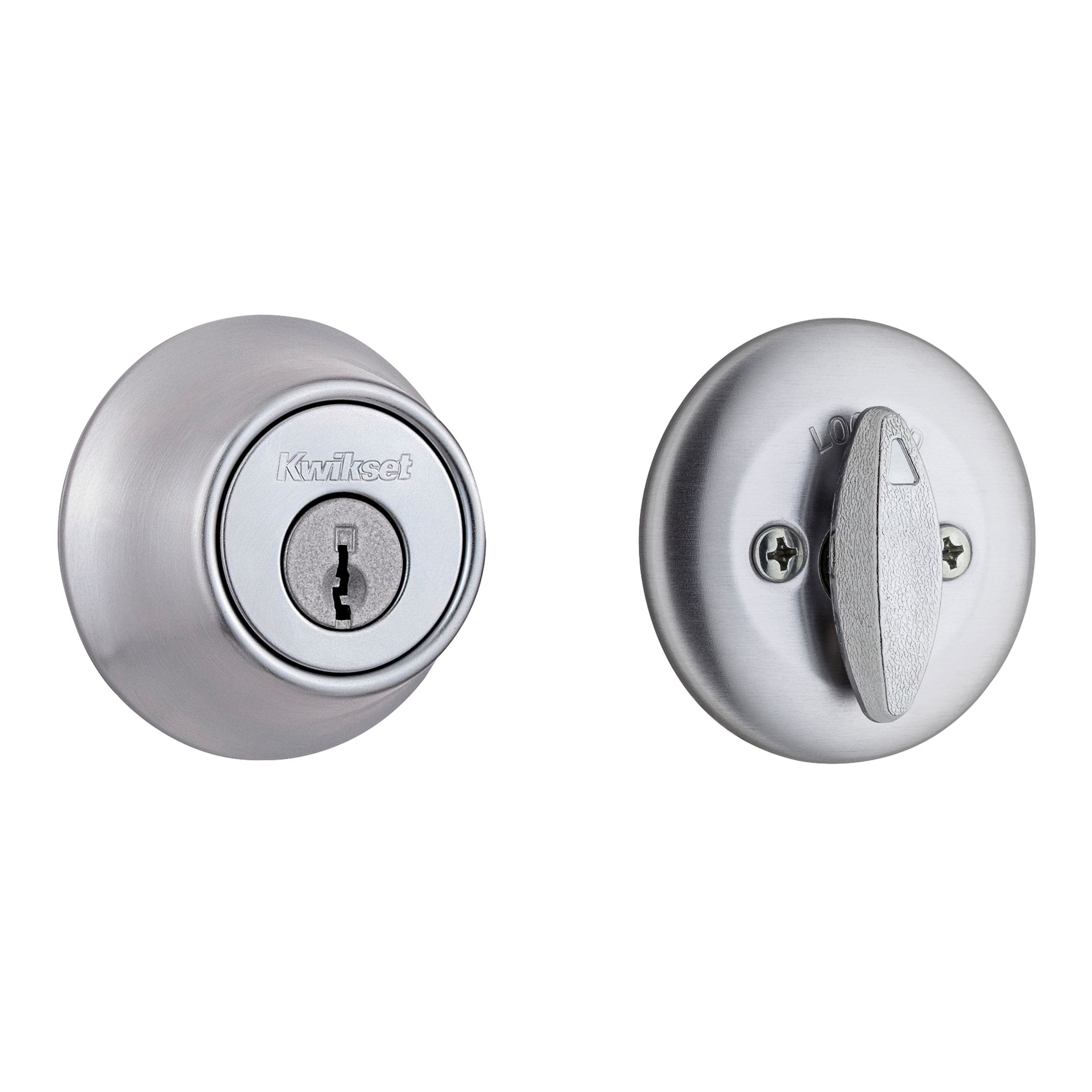 Kwikset 660 26D RCAL RCS Security 600 Deadbolt Series Satin Chrome Single Cylinder Deadbolt