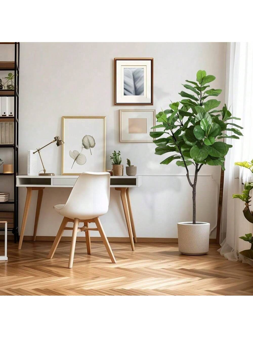 Qeetex PHO-0YY8DFXF-HF3 6FT 6ft Artificial Fiddle Leaf Ficus Tree. High Imitation Fiddle Leaf Ficus Fake Artificial Fiddle Leaf Ficus. Suitable for Home. Office Decoration. Indoor Plants with Pot