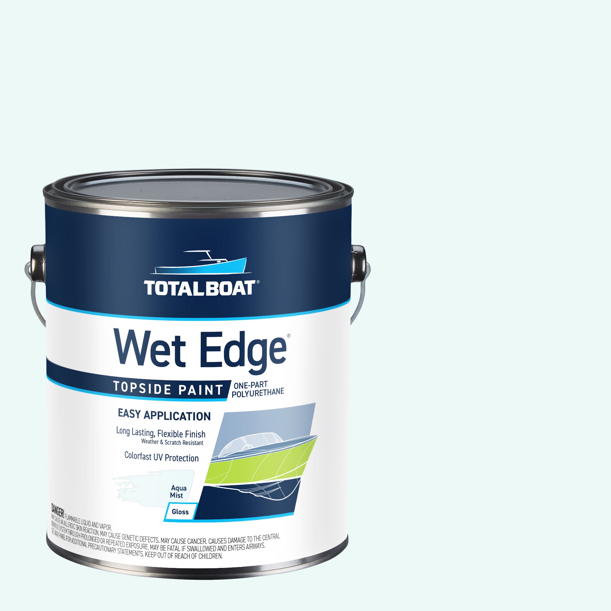 TotalBoat 520650 Wet Edge Topside Paint High-gloss Aqua Mist Enamel Oil-based Marine paint ( 1-gallon )