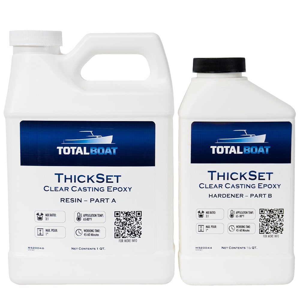 ThickSet Quart Kit Clear High-gloss Epoxy Interior/Exterior Resin (1-quart) | - TotalBoat 520044