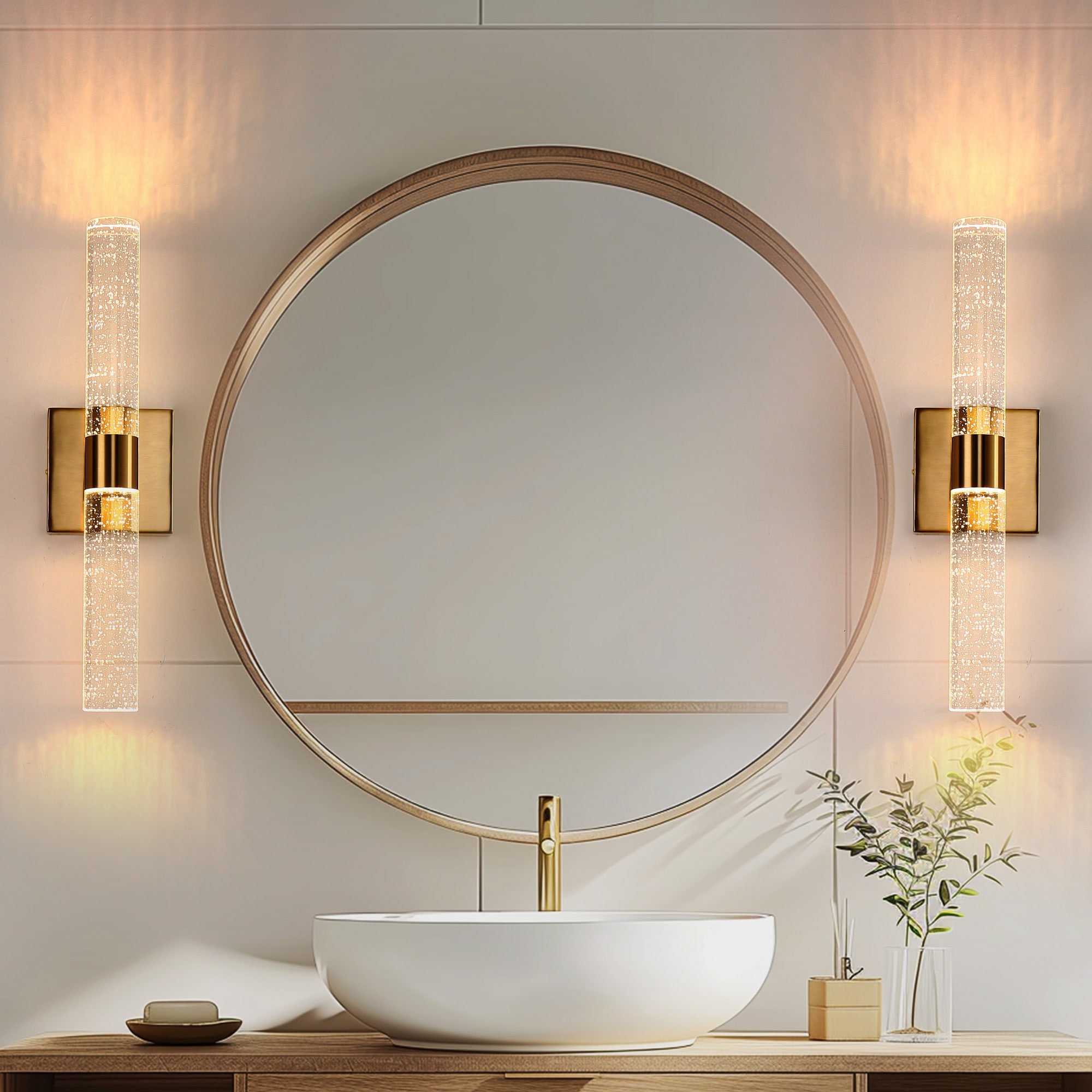 YANSUN LA-IP01401CGD-11 18-in 1 -Light Gold Integrated LED Modern/contemporary Vanity light