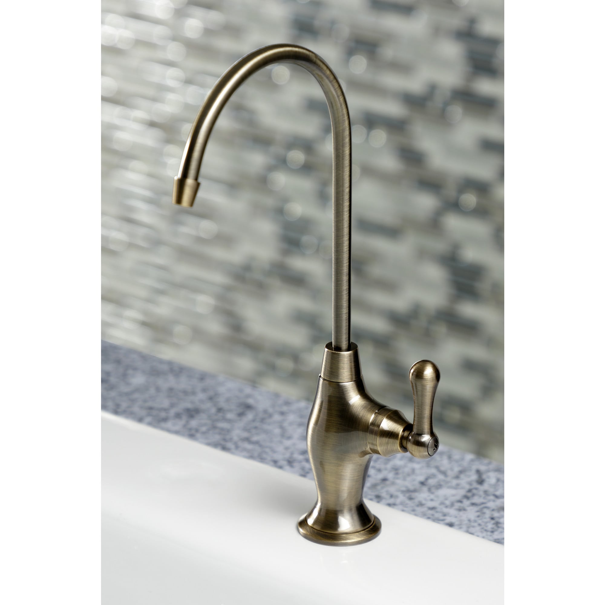 Kingston Brass WLKS3193AL Restoration Antique Brass Single Handle Deck-mount Kitchen Faucet