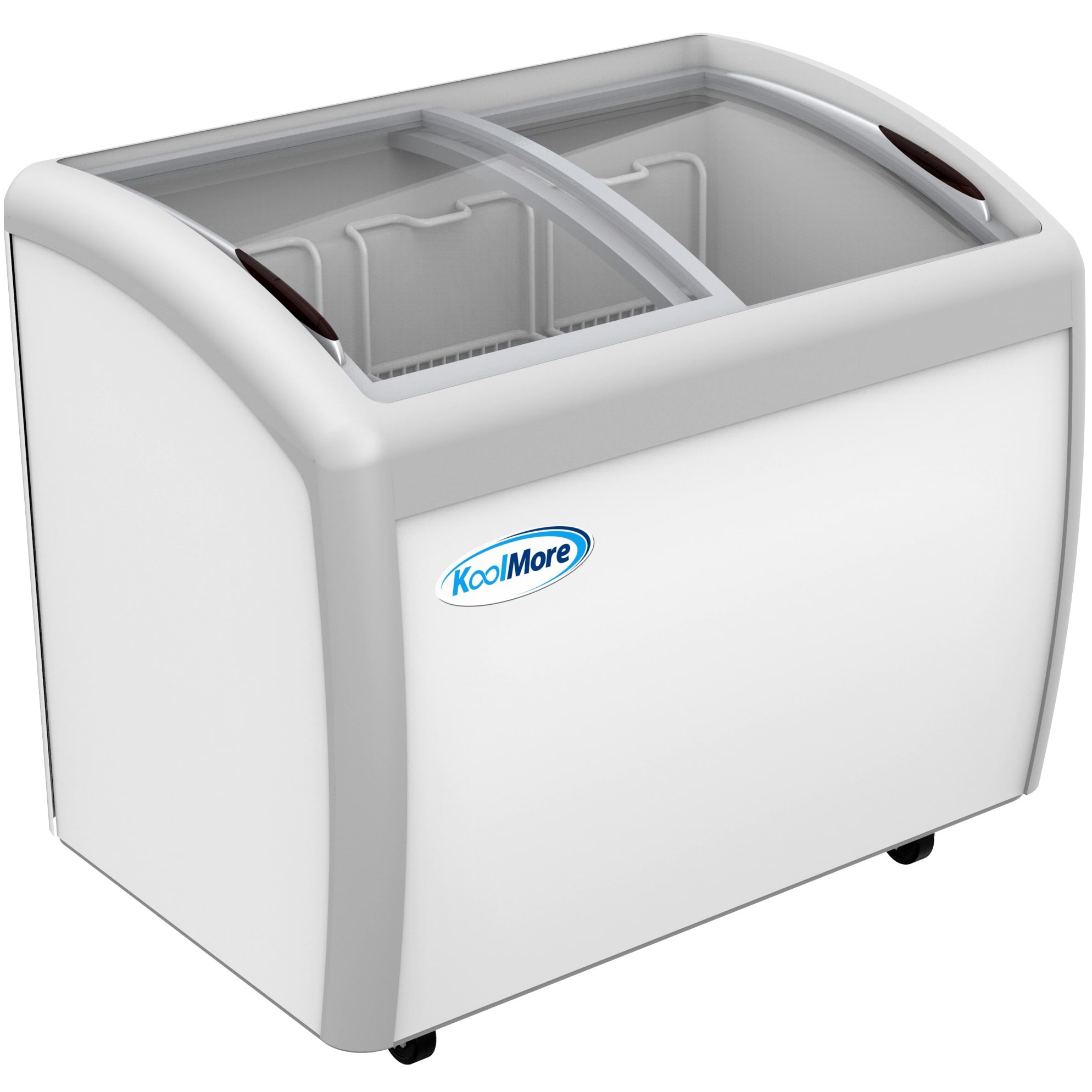 Ancaster Food Equipment 360 L. 13 Cu. ft. Capacity Glass Top Novelty Ice Cream Freezer, White