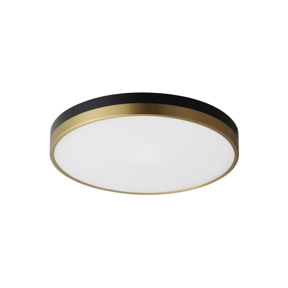 Maxim Lighting A-MX-59704WTBKAB Dapper 1 - Light Black And Antique Brass Multi Color Modern / Transitional - LED Steel Flush Mount Light