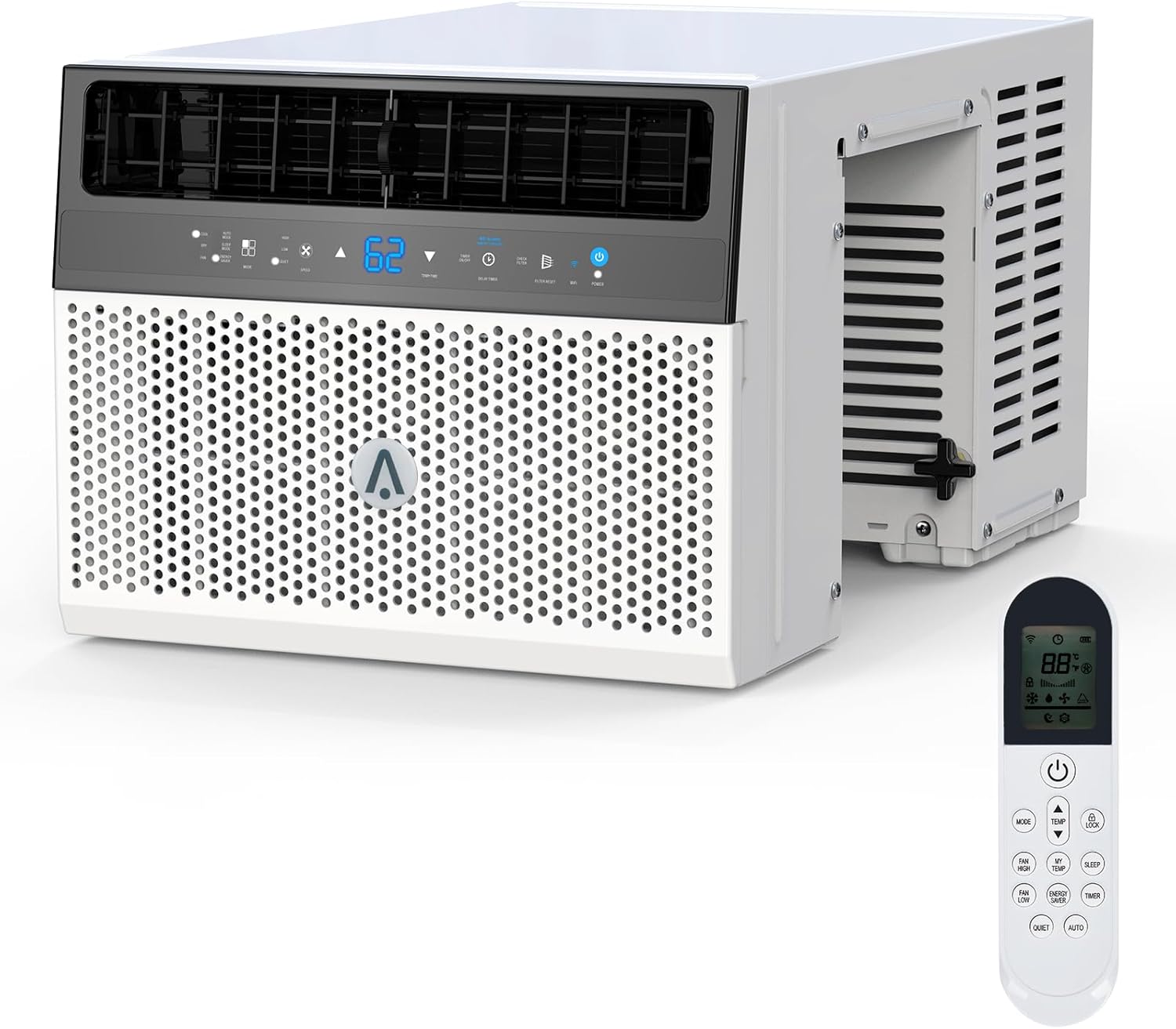 Qeetex ZYS-PHO-10UAIRGI 8000 BTU U-Shaped Window Air Conditioner with Remote Smart Panel Ultra Quiet Window AC Unit Cools Up to 370 Sq Ft 6 Modes Energy Saving Timer Washable Filter Fits Bedroom Office Apartment