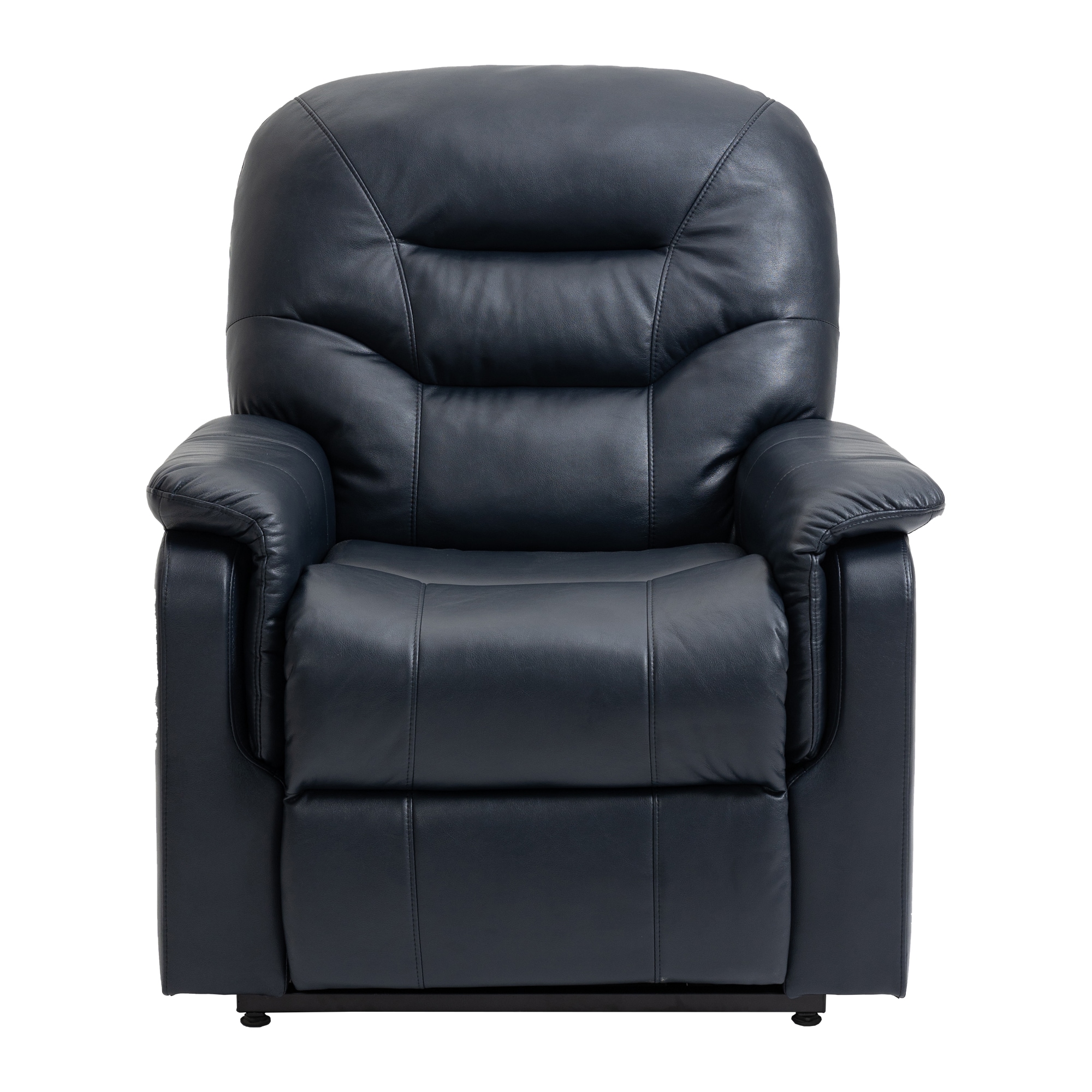 FC Design Black Linen Manual Recliner with Overstuffed Cushions