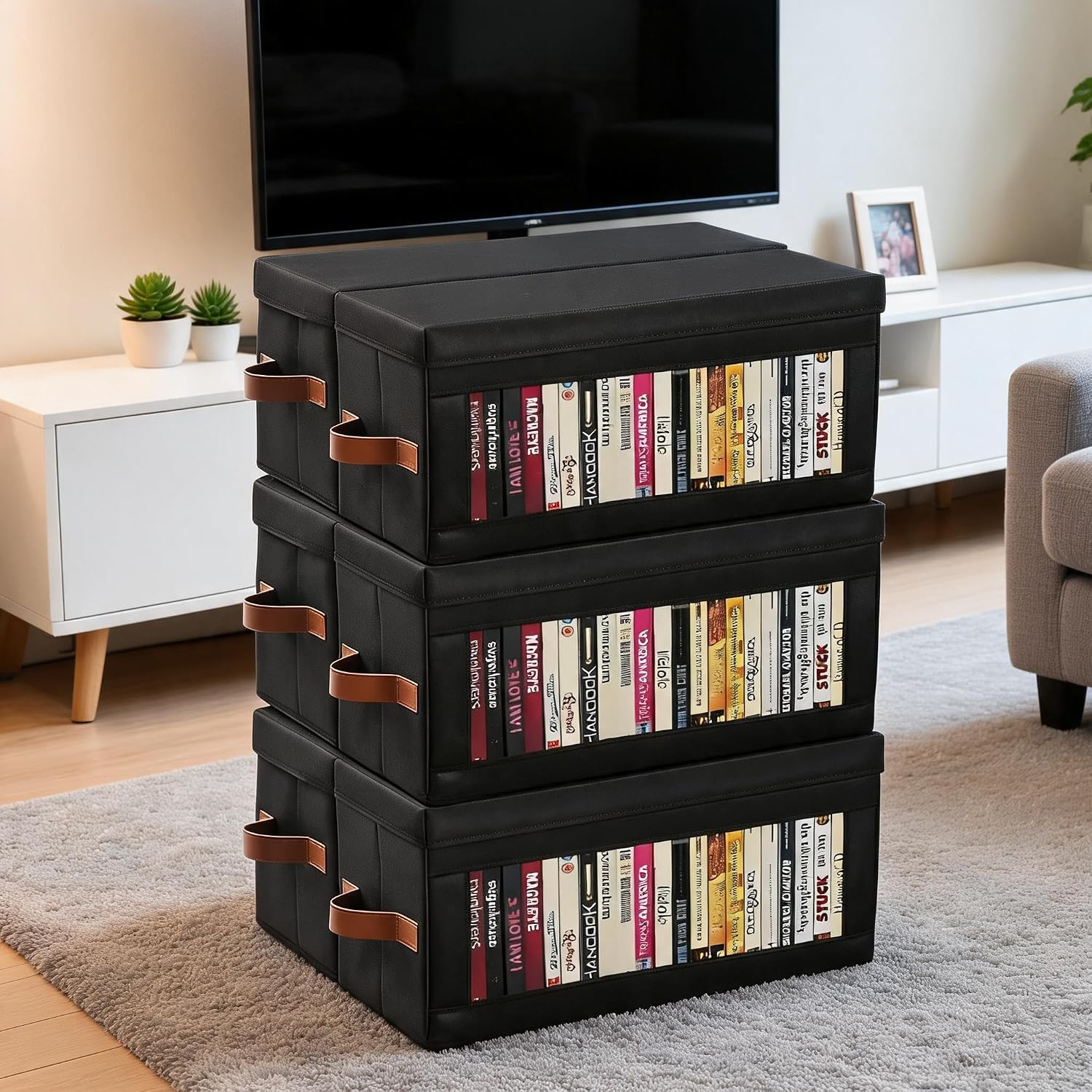 IdealHouse Stackable CD DVD Storage Boxes Set of 6 Dustproof