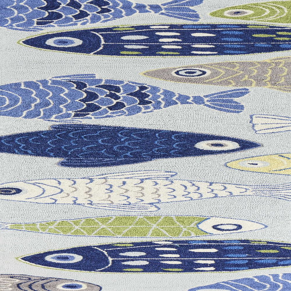 HomeRoots 353707 Bernadette 2 X 7 (ft) Blue and Ivory Indoor Border Runner Rug