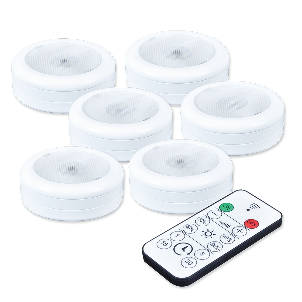 6-Pack: Liger LED Wireless Puck Lights With Remote Control
