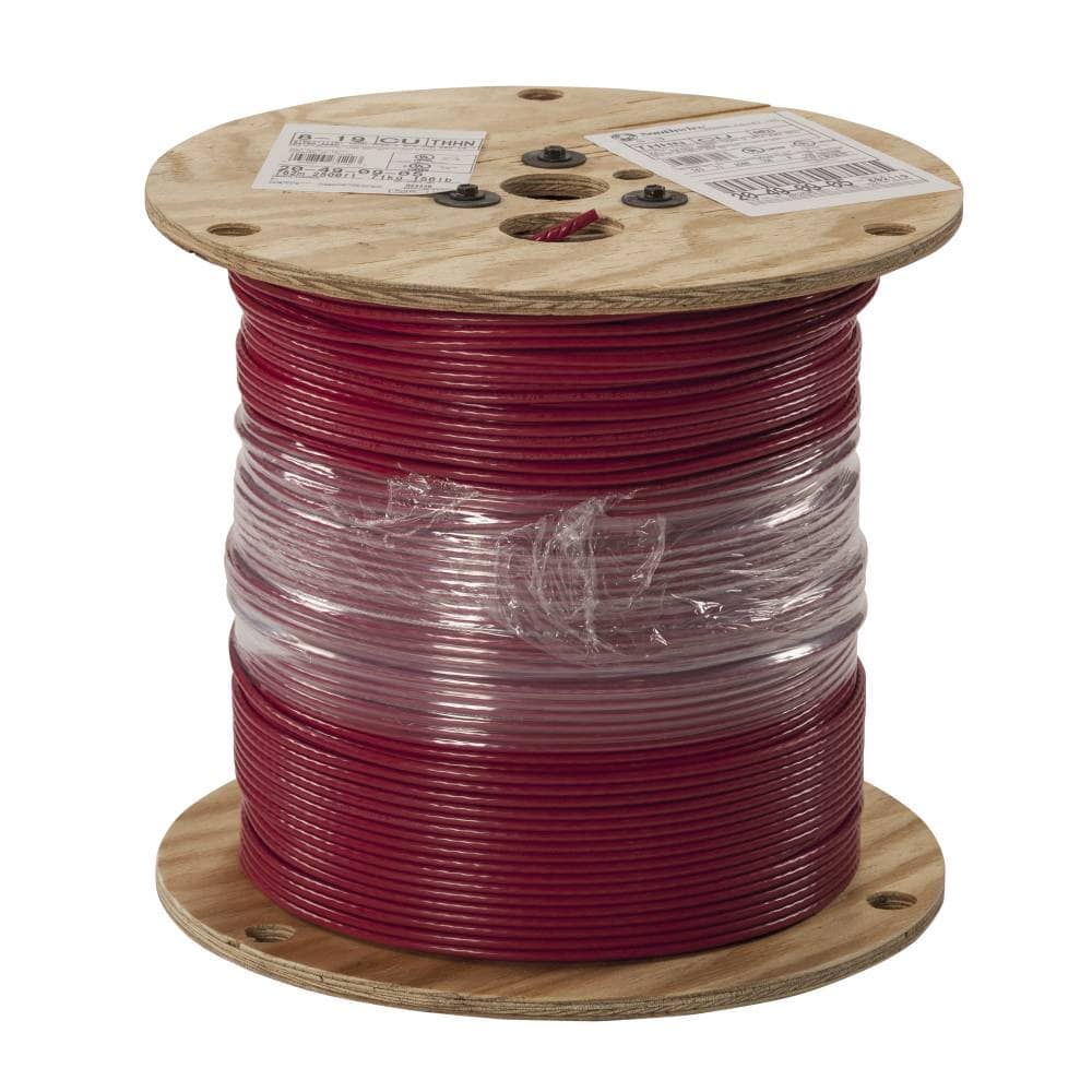Dar derechos refrigerador Librería Southwire SIMpull 2500-ft 8-AWG Stranded Red Copper THHN Wire (By-the-roll)  in the TFFN & THHN Wire department at Lowes.com
