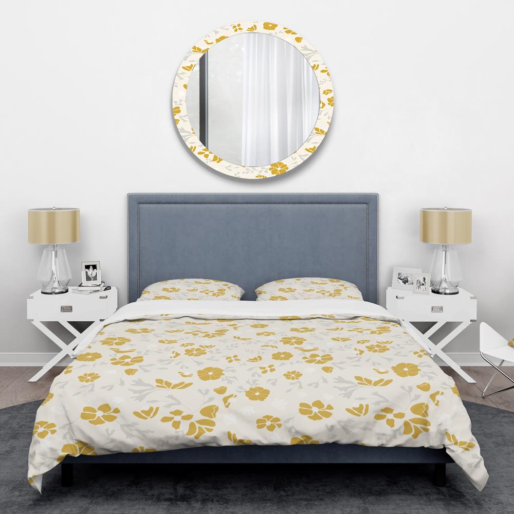 Designart BED24180-T 3 -Piece Yellow Twin Duvet cover Set