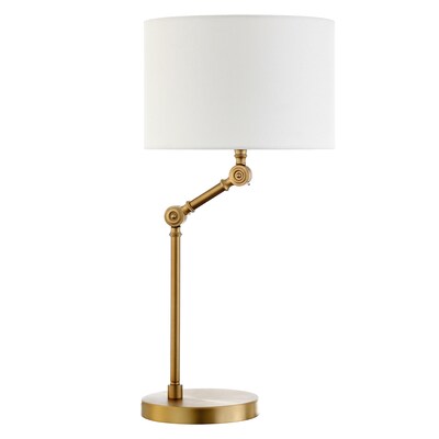 Lucas 24 In Brushed Brass Table Lamp, Polished Brass Floor Lamp With Built In Table