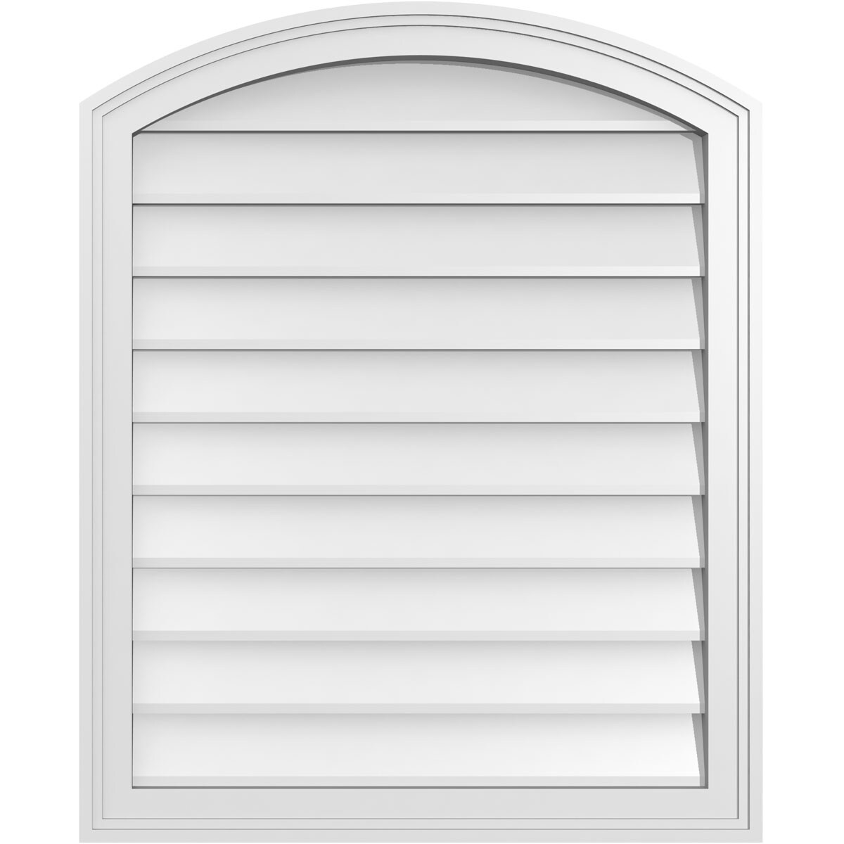 Ekena Millwork GVPAR26X3202SN 26-Inches x 32-Inches Off-white Round top PVC Gable Louver Vent