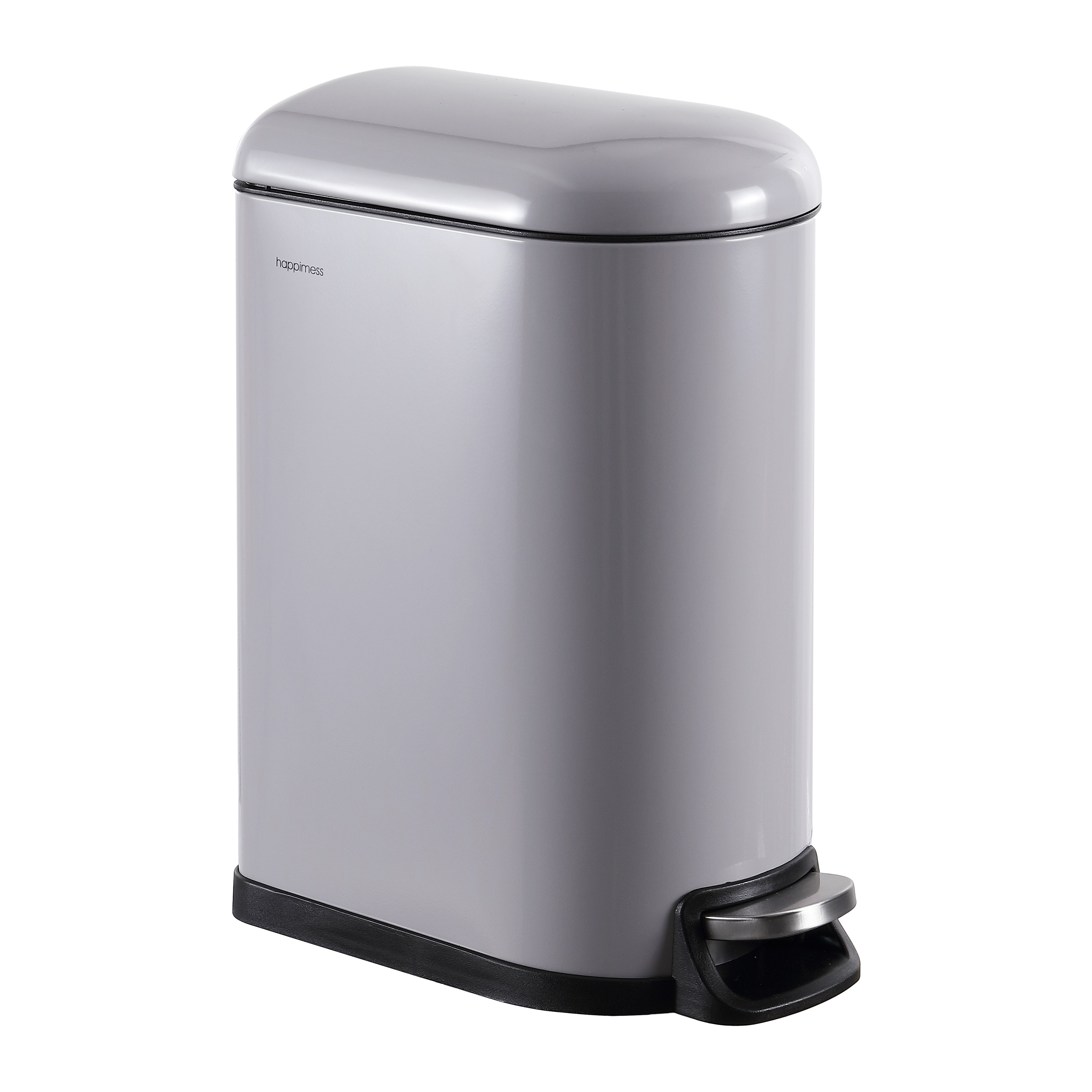 happimess HPM1009I 2.64 Gallon Fog Gray Metal Indoor Kitchen Step Trash Can