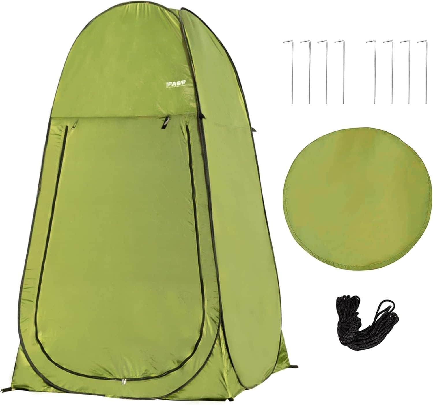 Rbied 7FT Instant Pop Up Camping Shower Tent Portable Privacy Dressing Toilet Sun Shelter for Beach Green