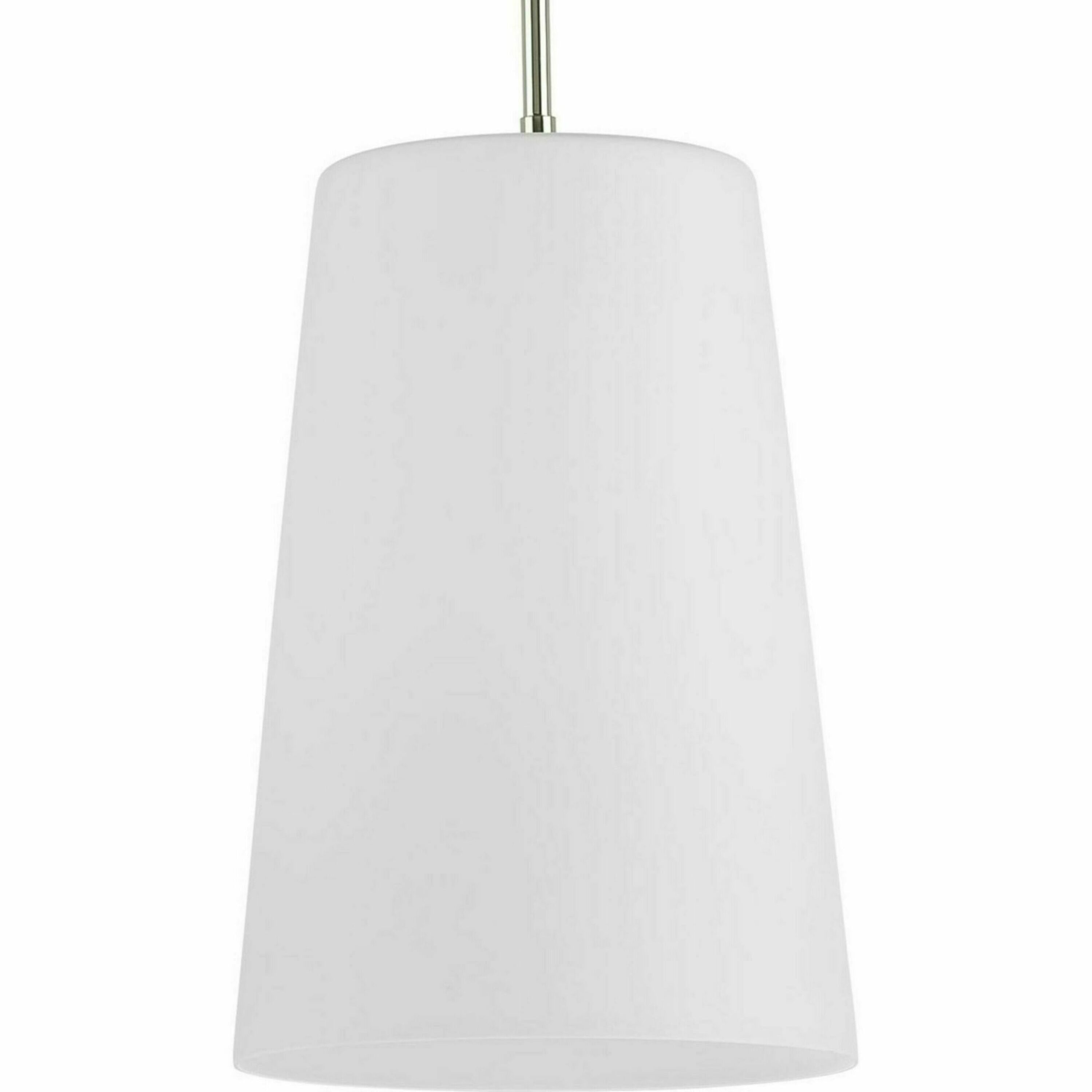 Progress Lighting P500430-104 Clarion Polished Nickel Transitional Opal glass Bell Medium Hanging Pendant light