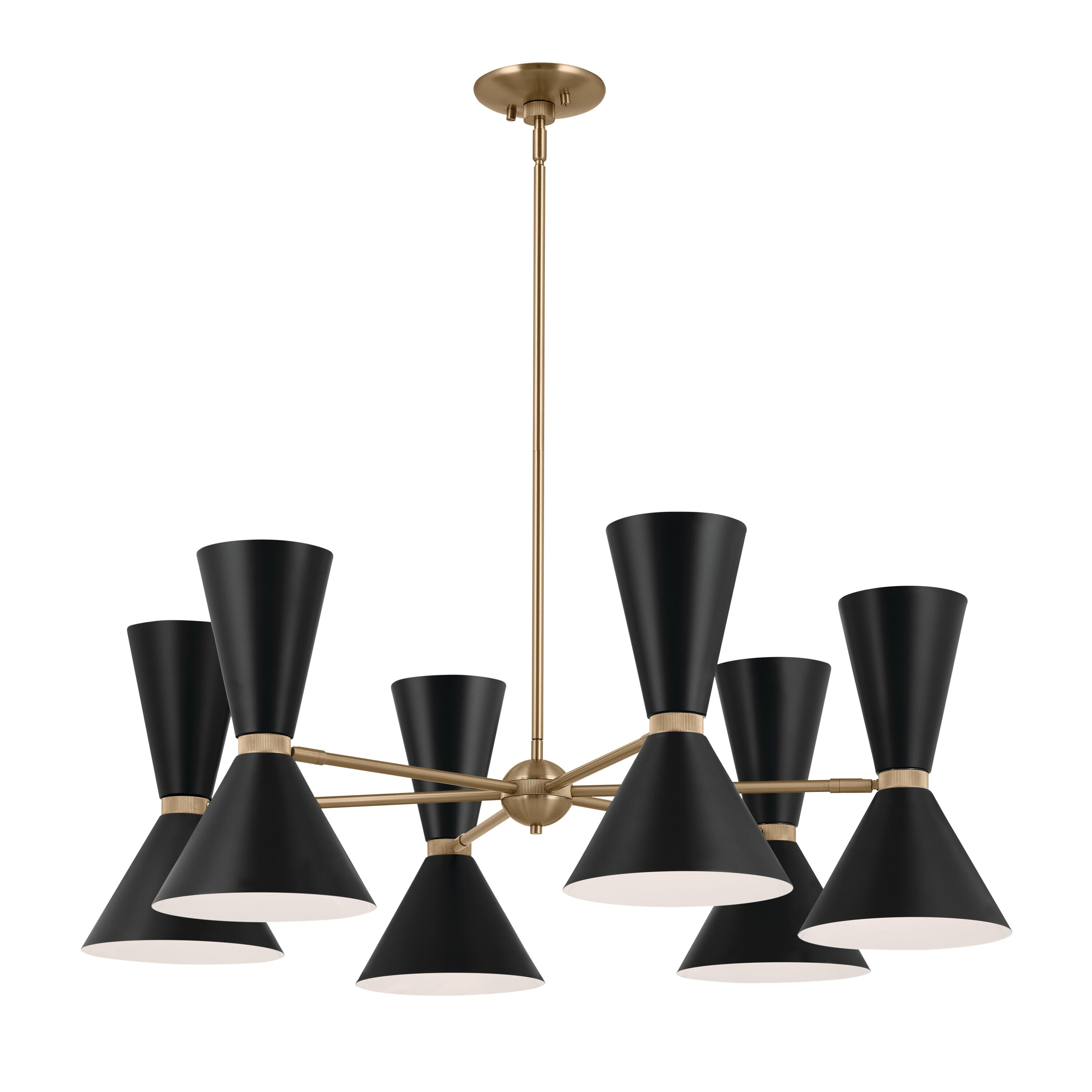 Kichler Phix 12-Light Gold Mid-century Led, Dry rated Chandelier in the ...