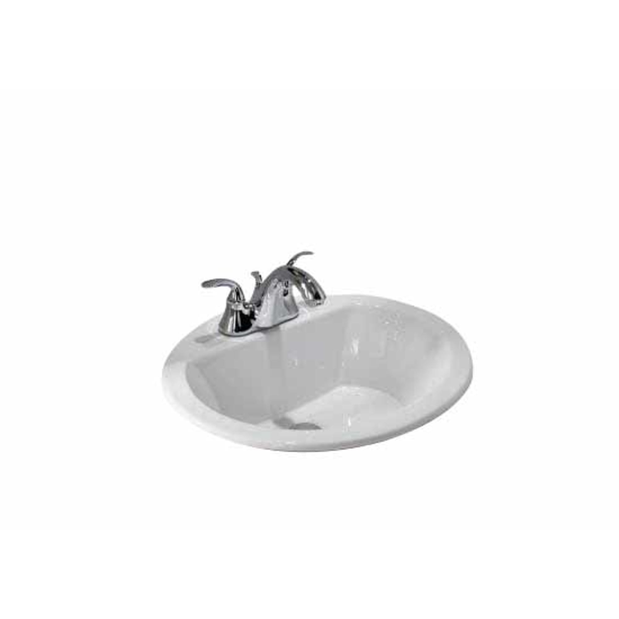 Bryant White Ceramic Oval Drop-In Bathroom Sink with Overflow