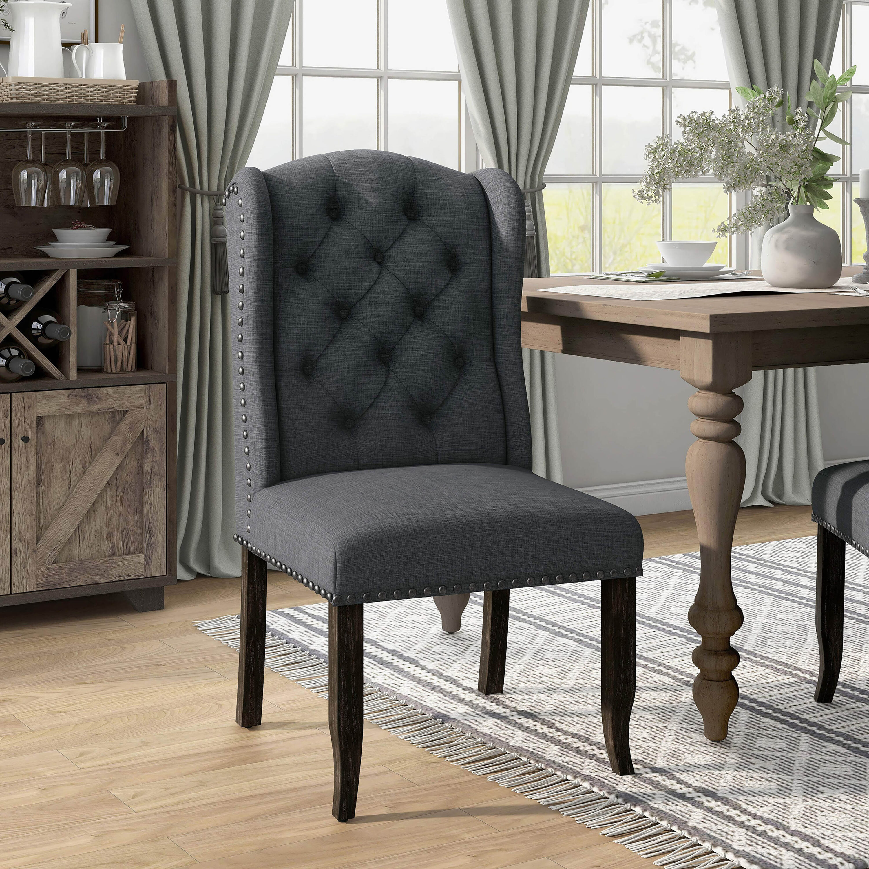 Furniture of America IDF-3324BK-GY-SC Dining-Chairs - View #3