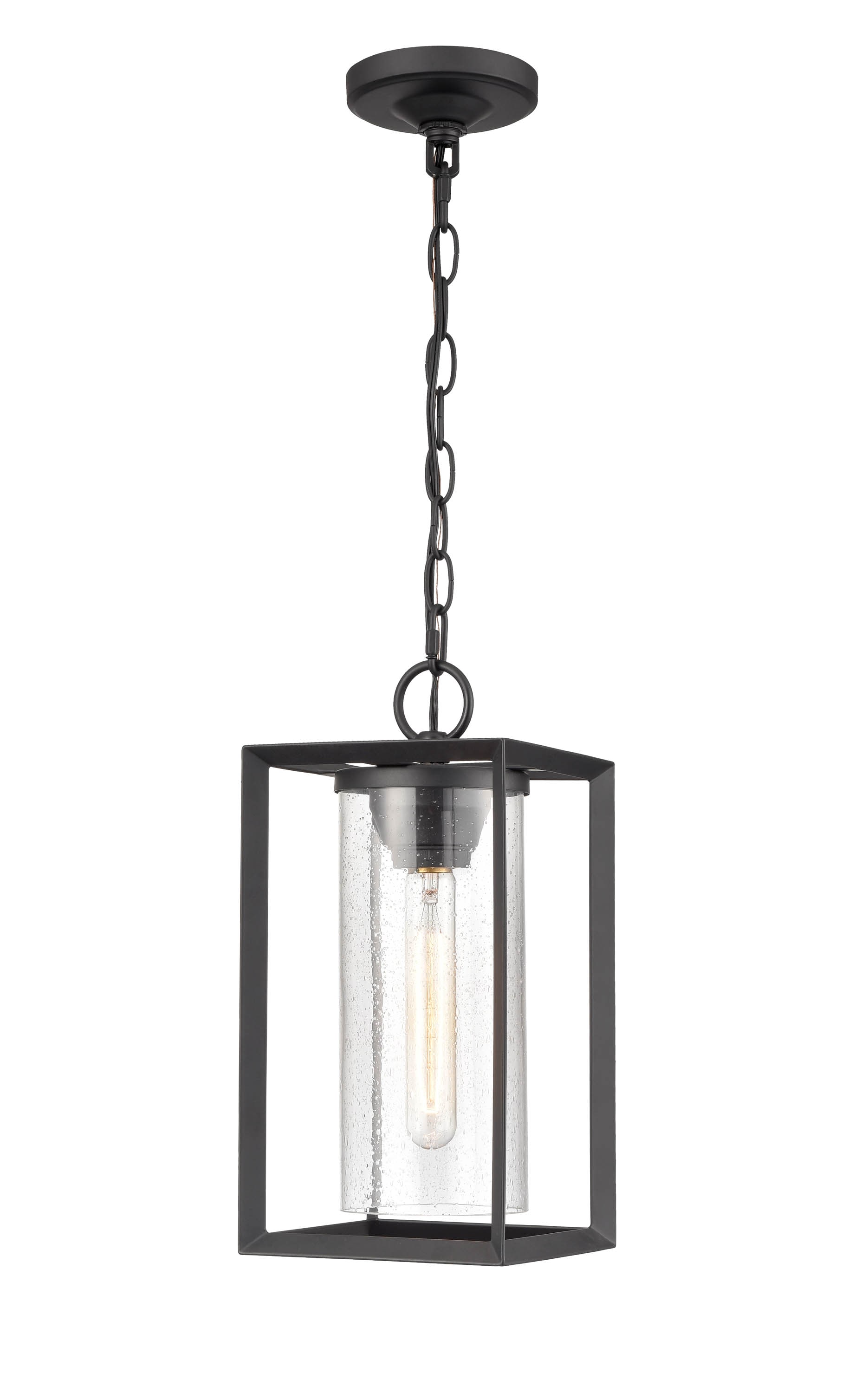 Millennium Lighting Wheatland Powder Coat Black Glam Seeded Glass Globe ...