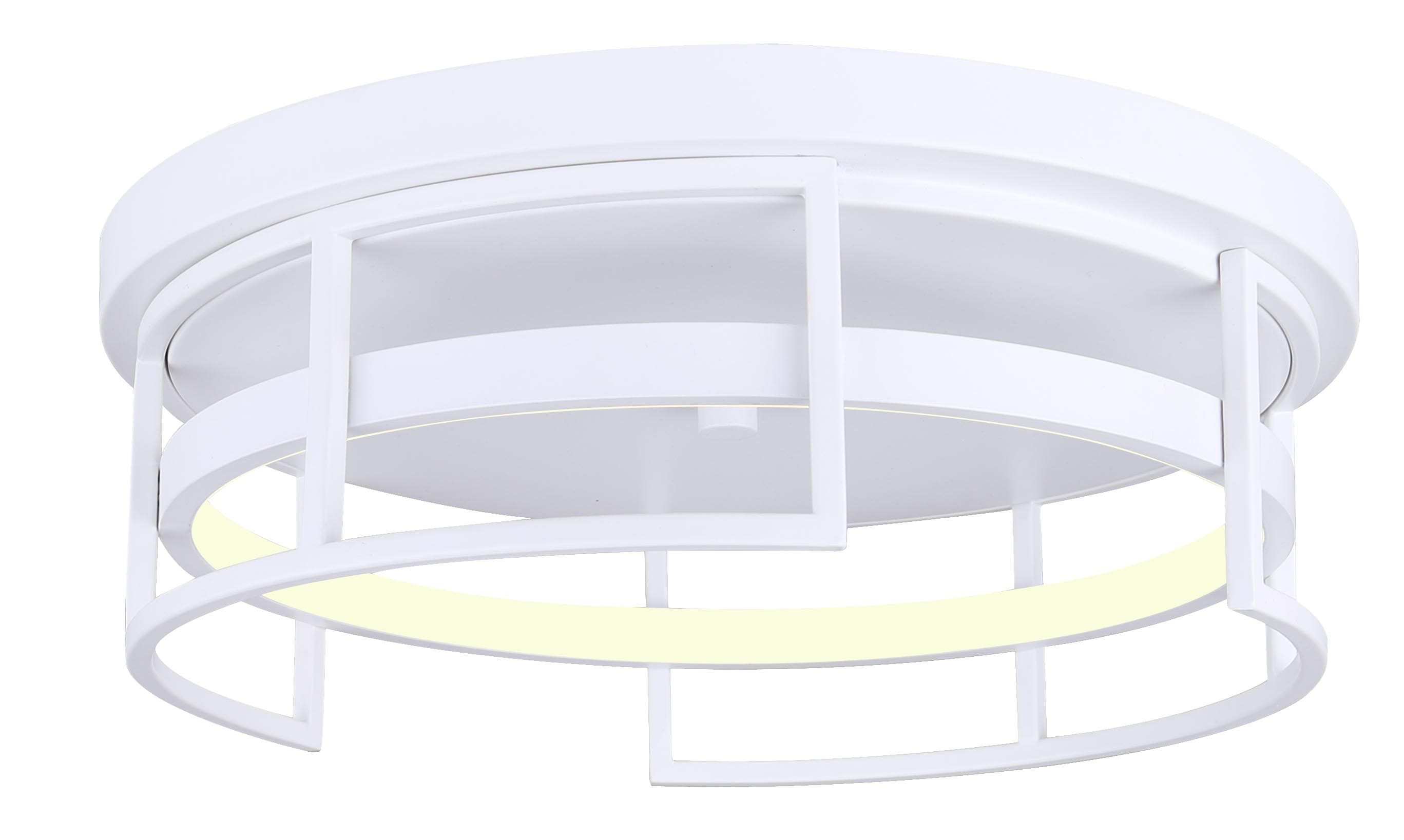 Canarm LFM231A15WH AMORA 1-Light 15-in Matte White LED Flush Mount Light