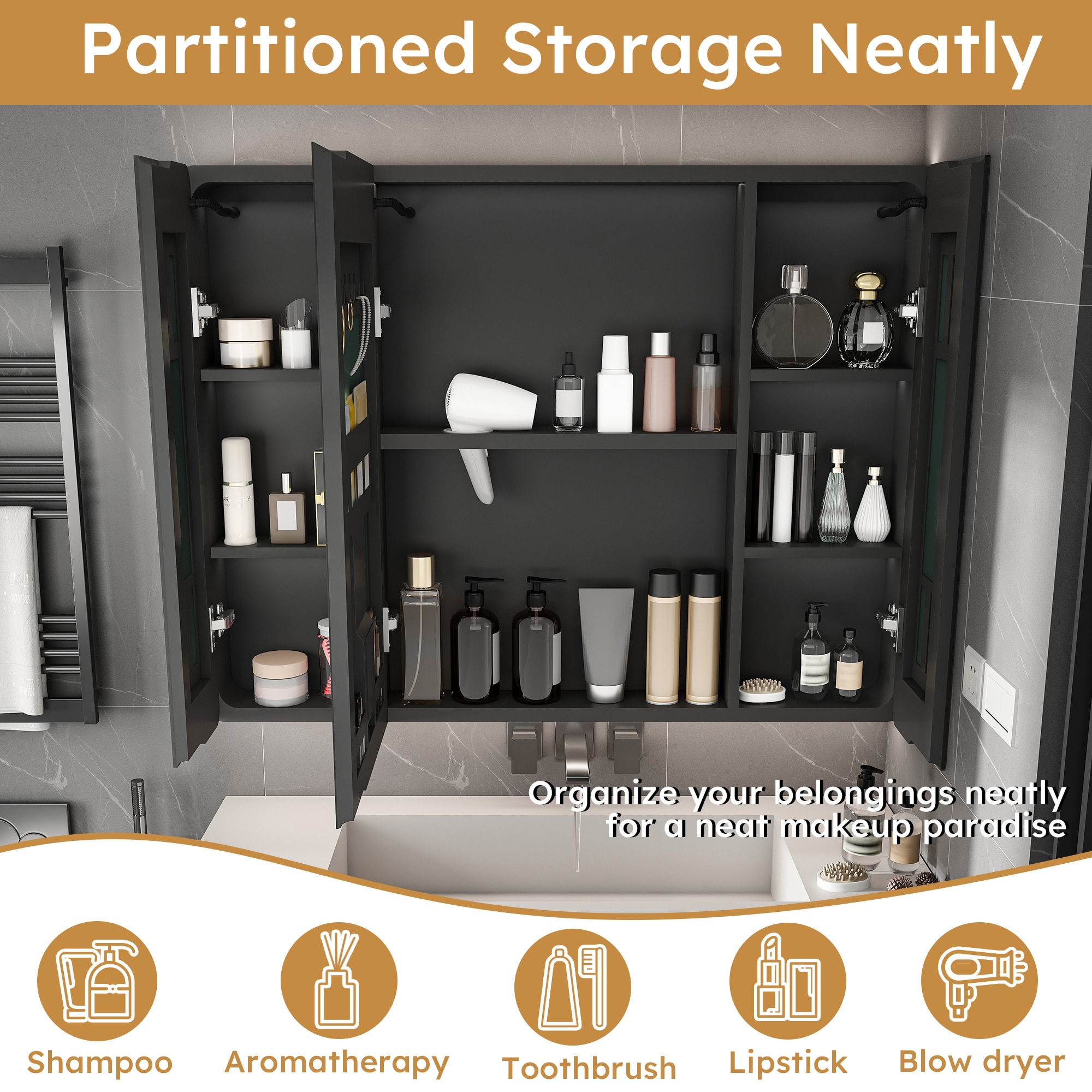 Forclover HBM-3528M Bathroom-Medicine-Cabinets - View #3