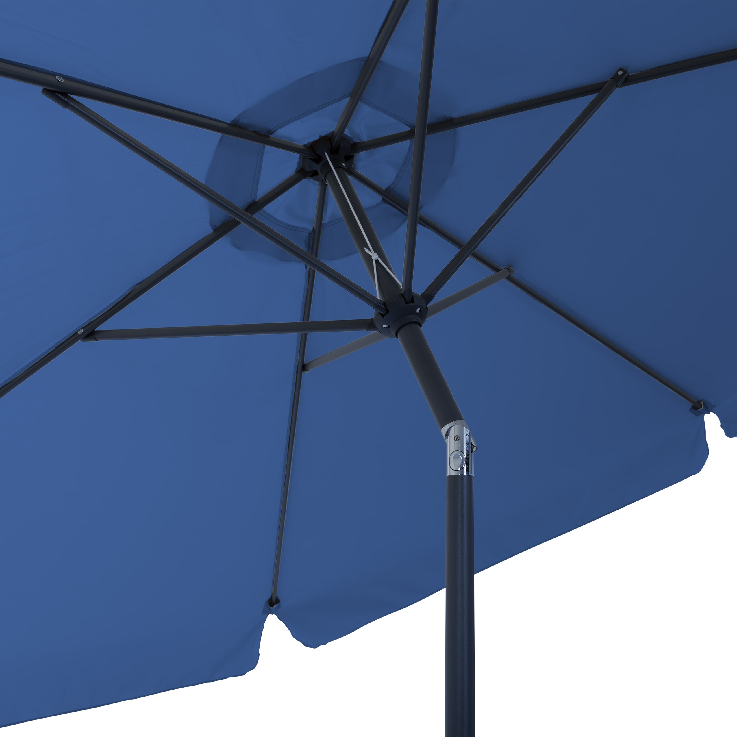 Corliving 10 Ft Steel Solidcobalt Blue Push Button Tilt Market Patio Umbrella In The Patio