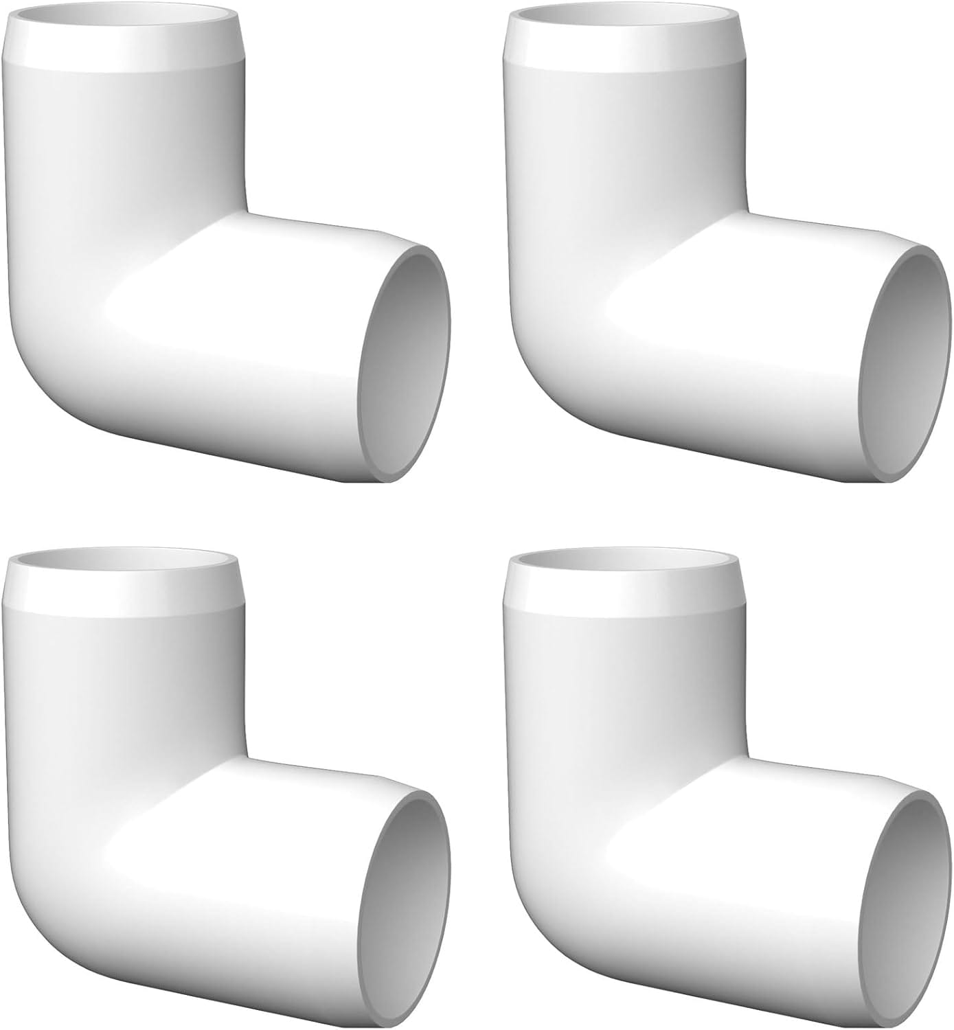 letsfix 1 Inch PVC 90 Degree Elbow 4 Pack Furniture Grade for DIY Frames UV Resistant Compatible with Schedule 40 PVC