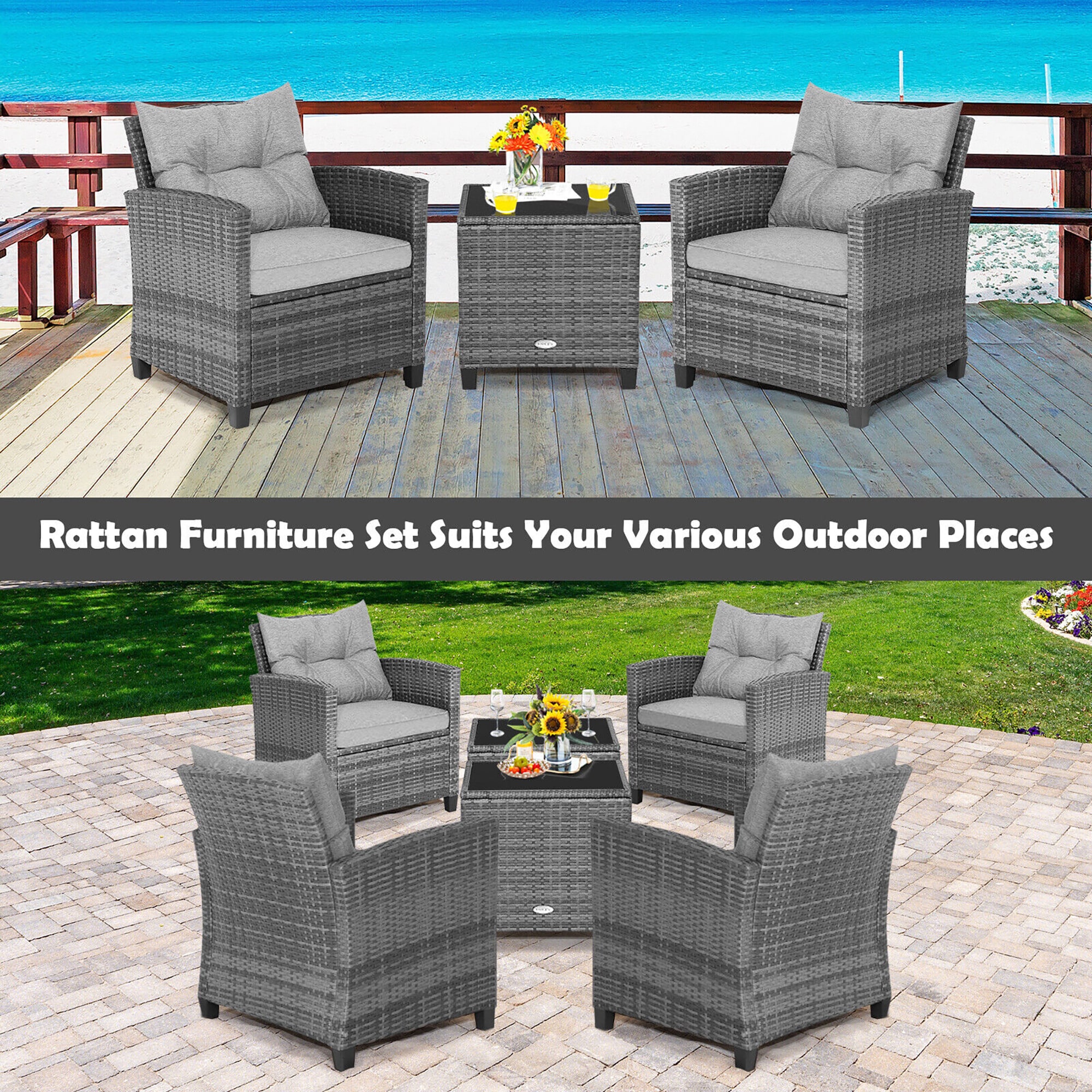 Forclover HYFL-267GR Patio-Conversation-Sets - View #6