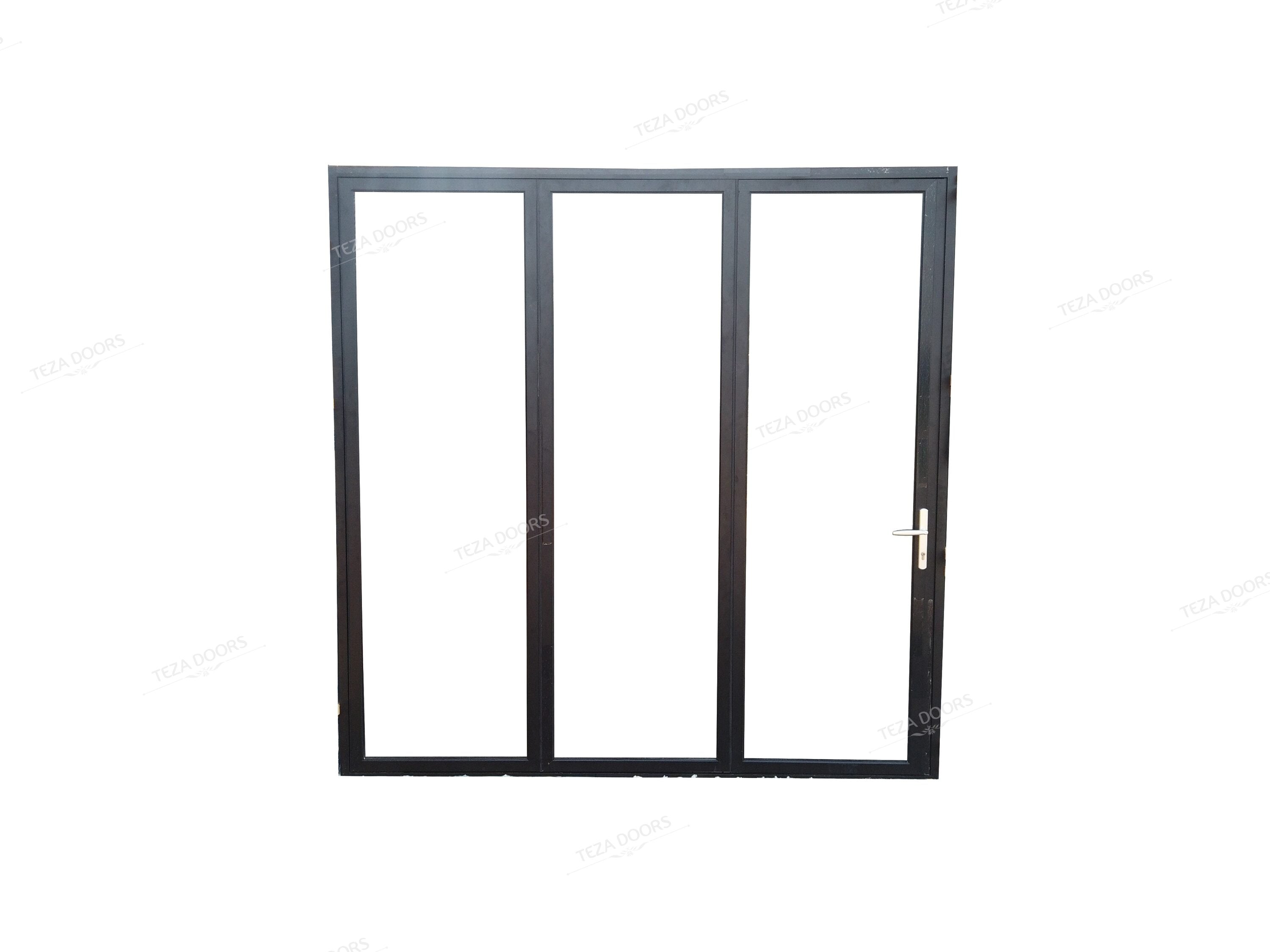 TEZA DOORS BIFOL9680BRTLOUT60 Teza 60 96-in x 80-in x 6-9/16-in Jamb Low-e Black Aluminum Folding Left-Hand Outswing Patio Door