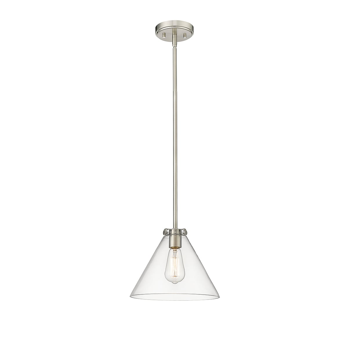 Millennium Lighting 8141-BN Aliza Brushed Nickel Transitional Clear glass Geometric Medium Hanging Pendant light