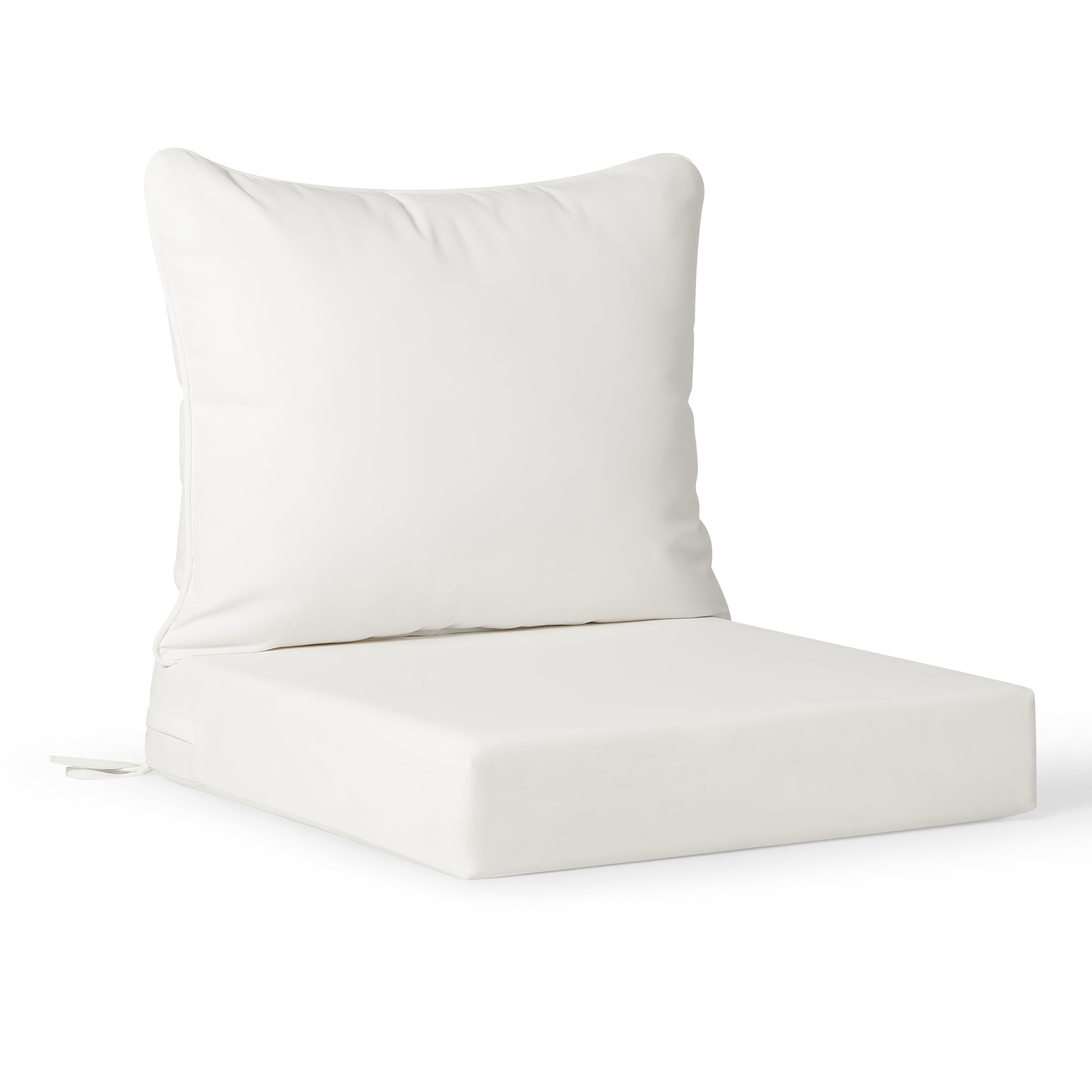 Westin Furniture OD3004-WH FadingFree 25.5-in x 25-in 2 -Piece White Deep seat patio chair cushion